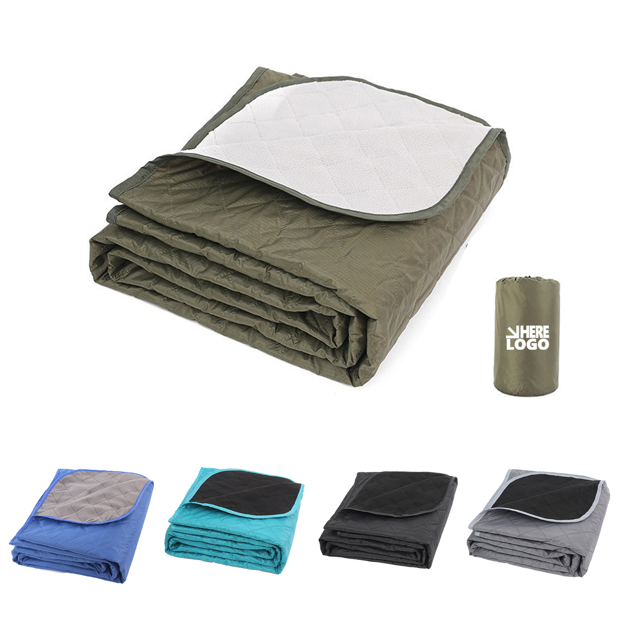 Fleece Waterproof and Warm Camping Blanket