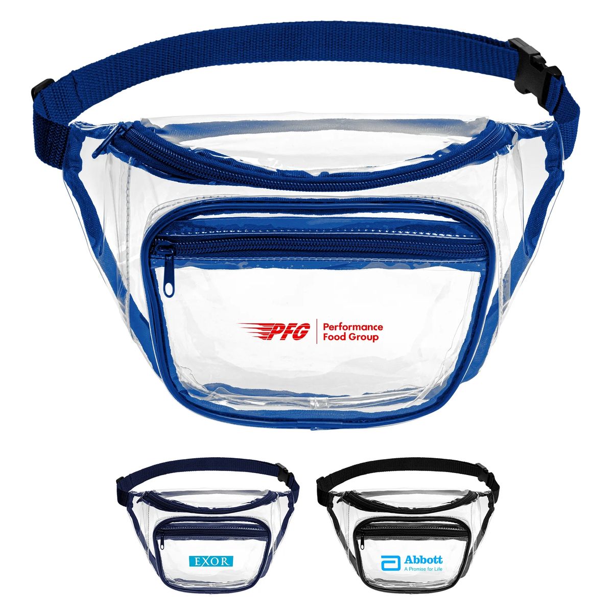 Clear PVC Fanny Pack with Dual Pockets - Large
