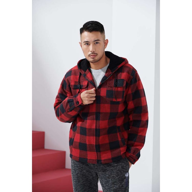 Men's Plaid Berber Sherpa Lined Jackets S-2XL 3
