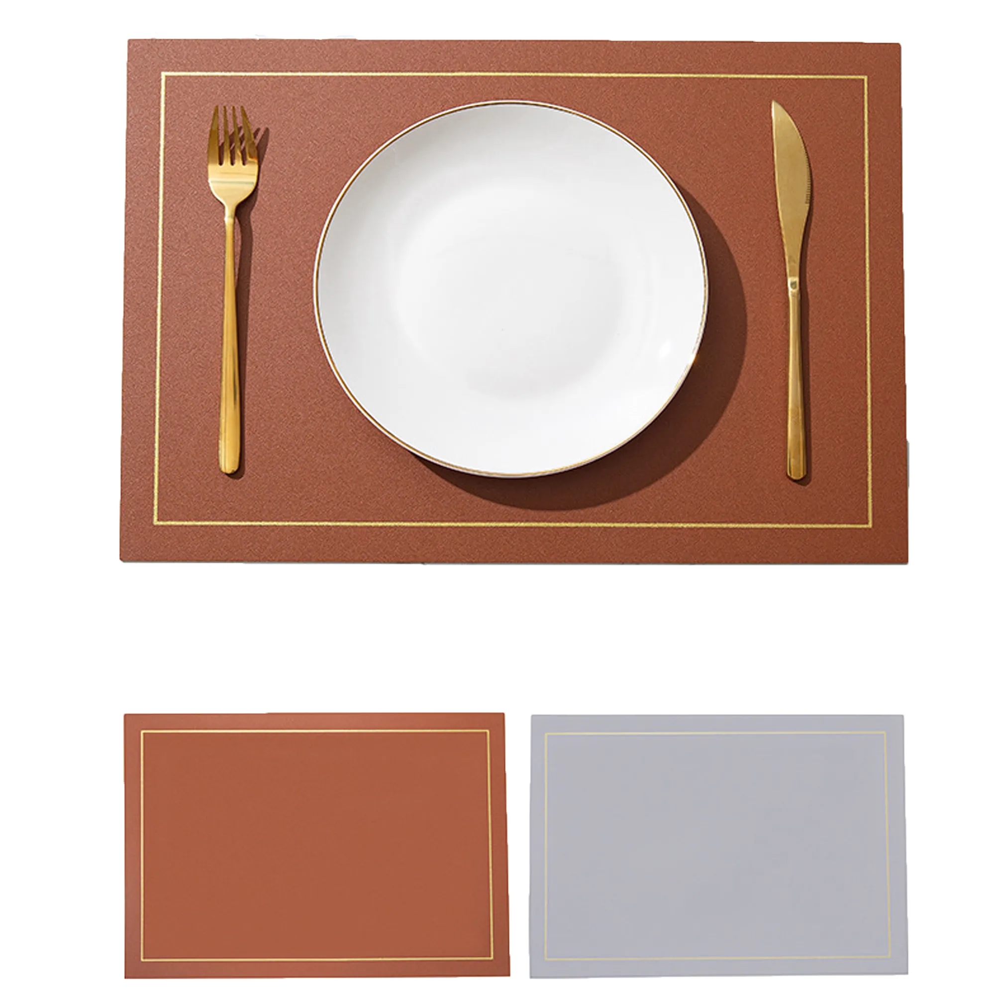 Square Leather Dining Mat 31