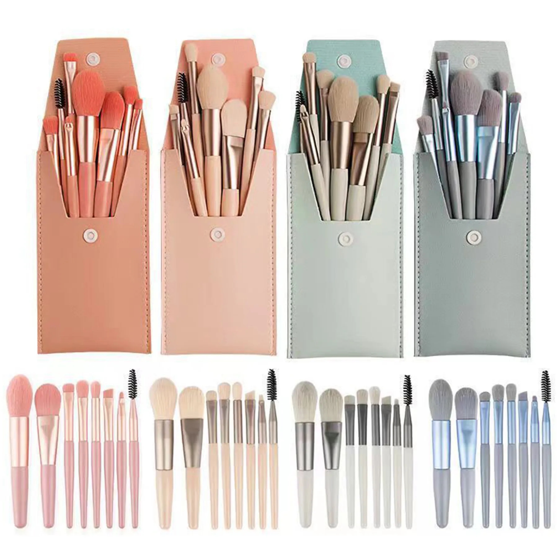 8 Pcs Travel Makeup Brush Set 7