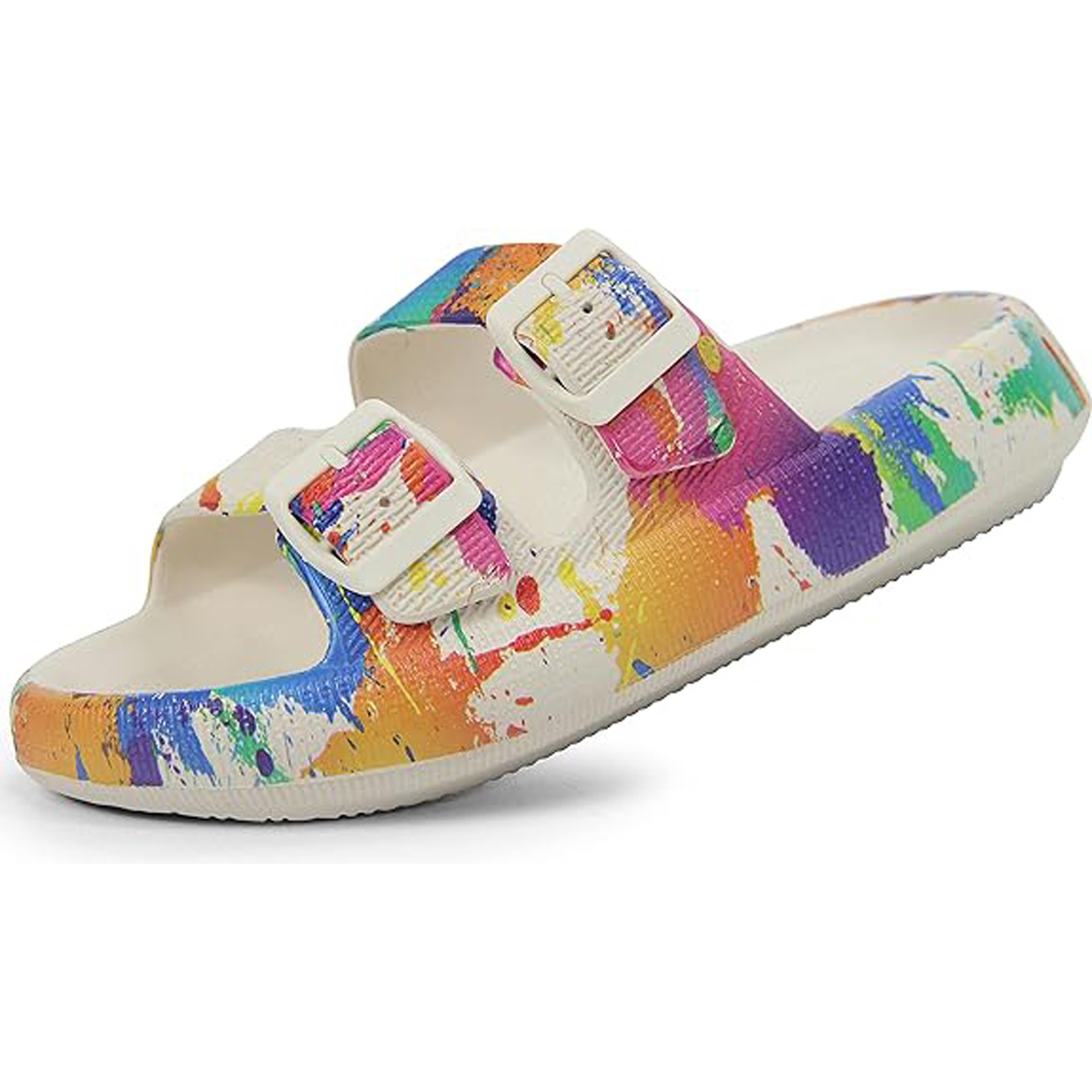 EVA Double Buckle Adjustable Flat Sandals 9
