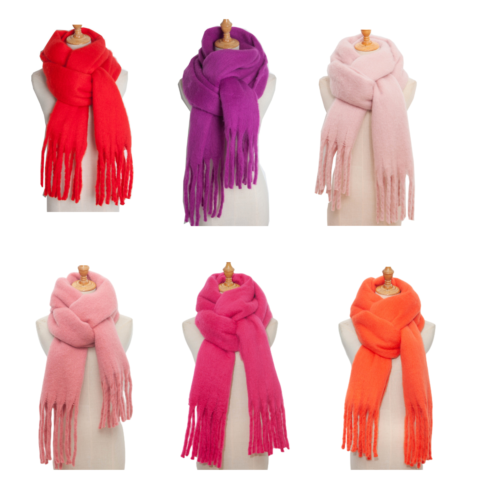 Winter Women's Tassel Scarf Shawl 14