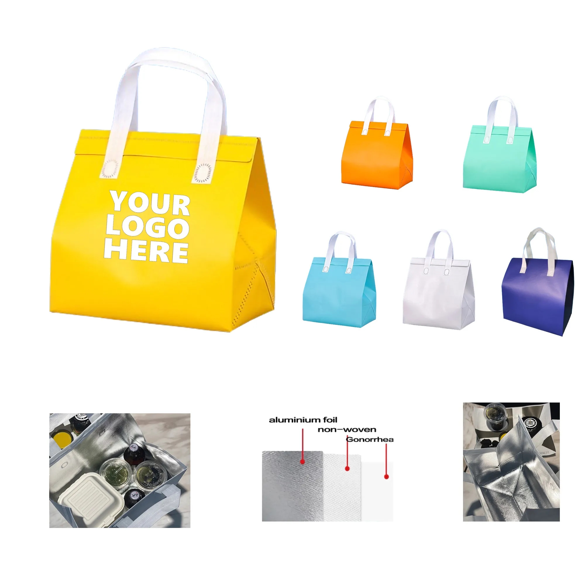 Laminated Non-woven Protable Cooler Insulation Bag MOQ50