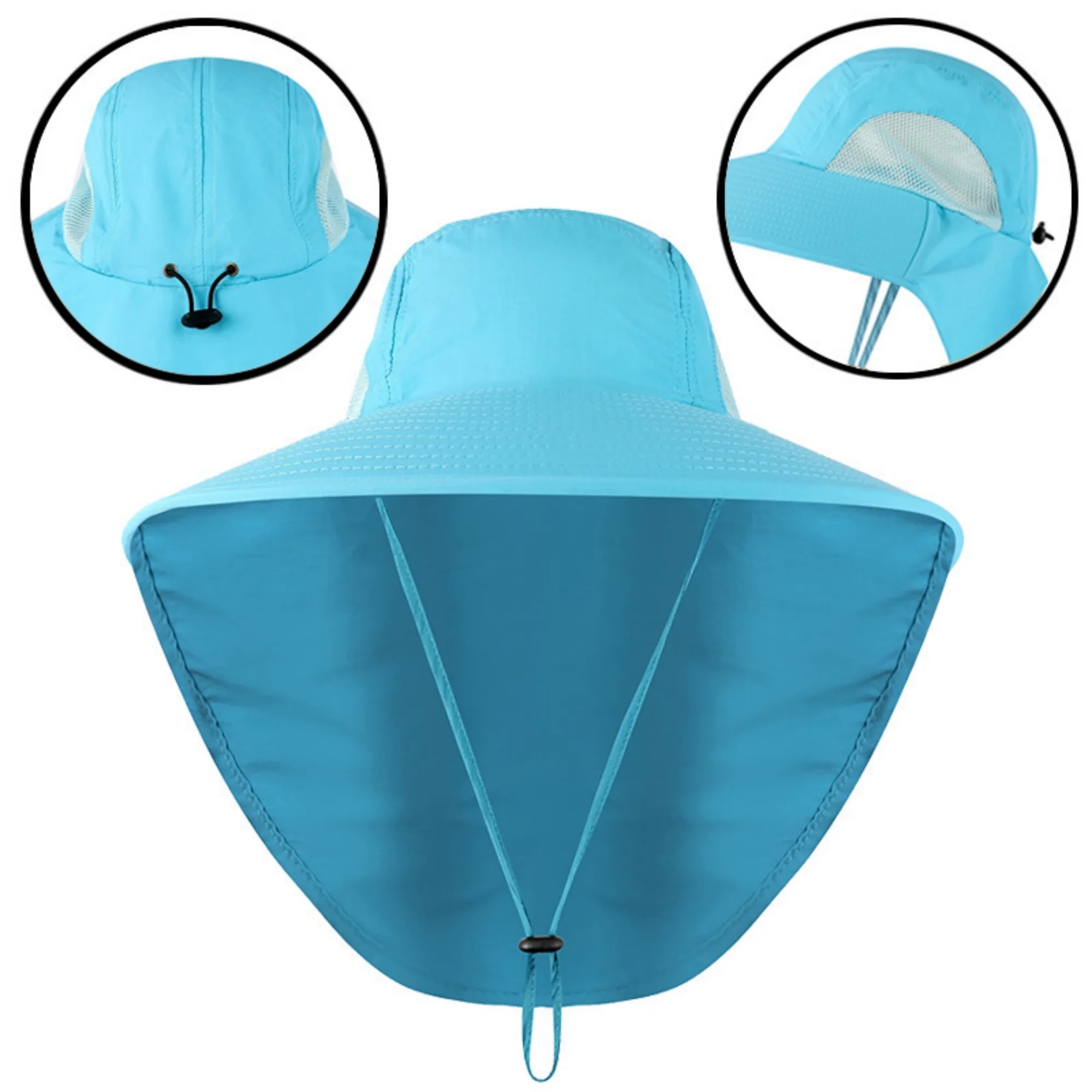 Quick Dry Wide Brim Fishing Sun Shawl Outdoors Cap 12