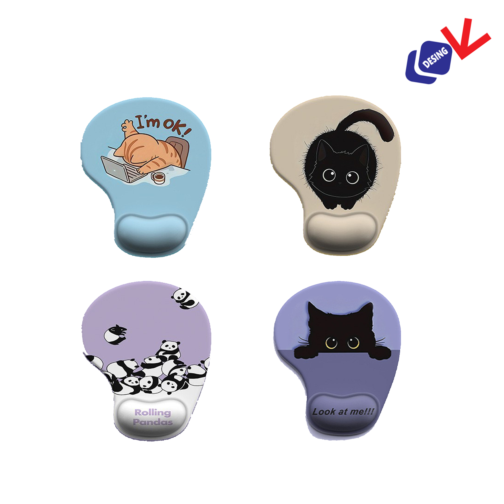 Full Color Silicone Wrist Rest Mouse Pad Non-slip Mouse 2