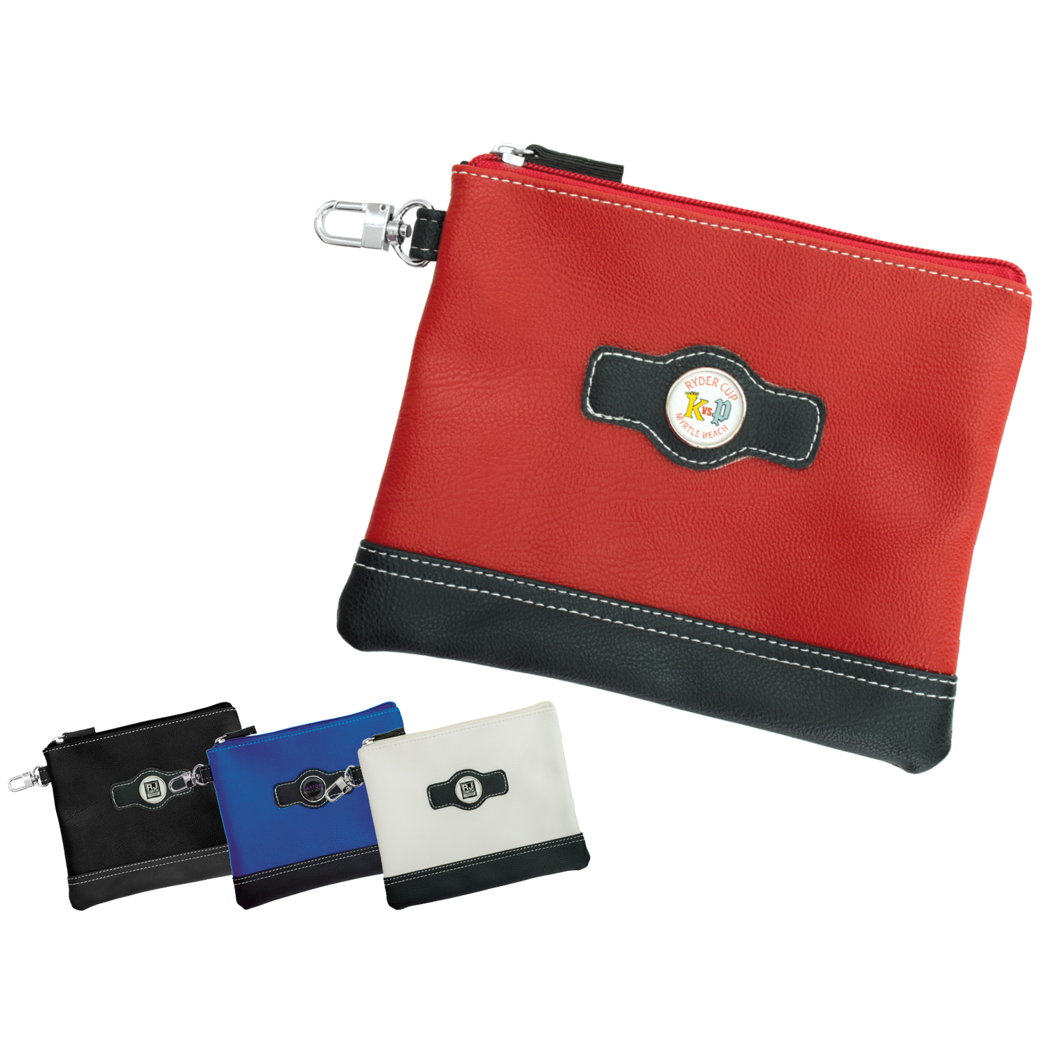 Leatherette Zippered Valuables Pouch 2