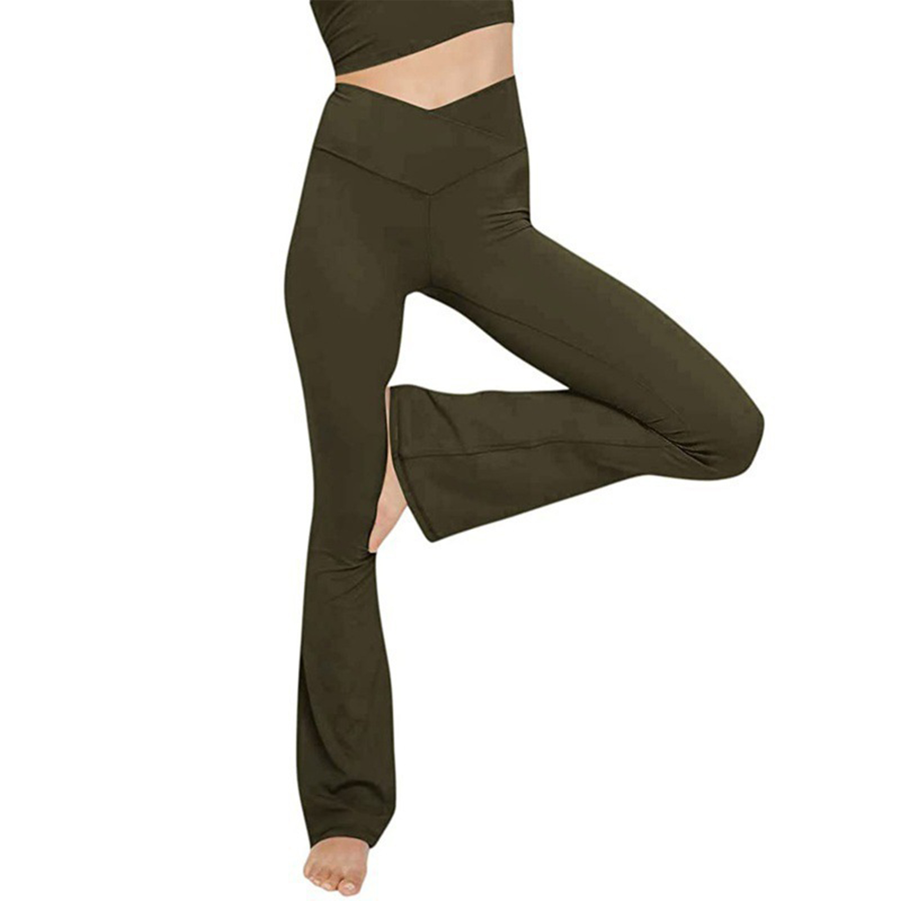 High Waisted Flare Leggings Yoga Pants 45