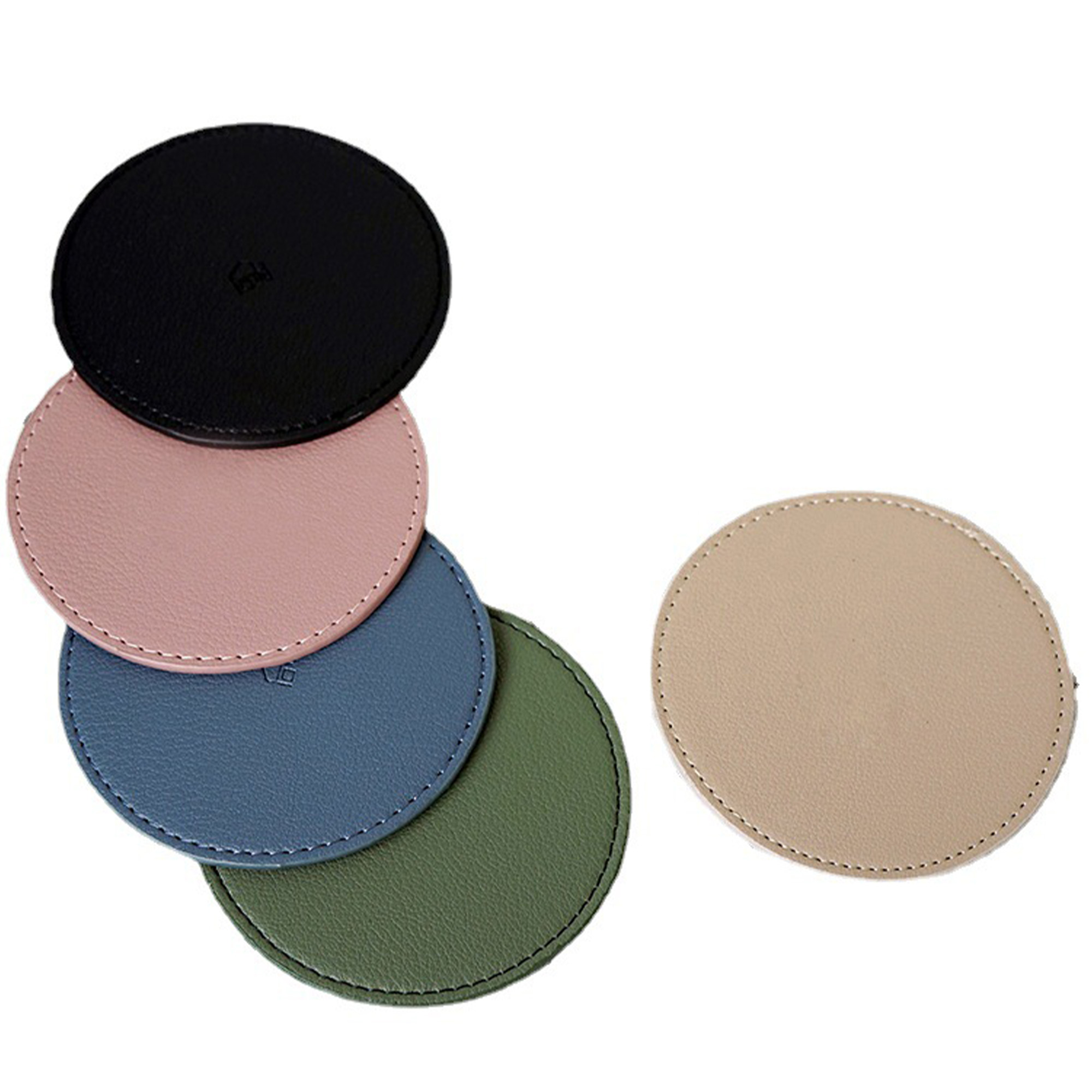 Round Waterproof Pu Leather Coaster 3