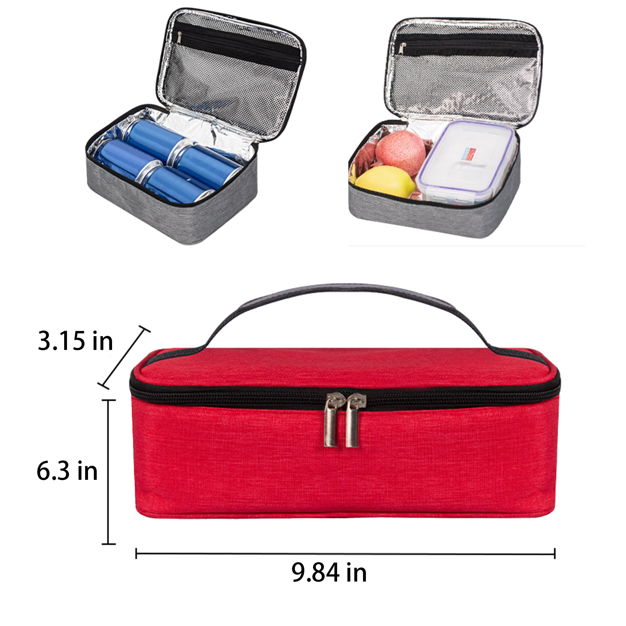 Small Insulated Lunch Box Portable Tote Bag With Handle 7