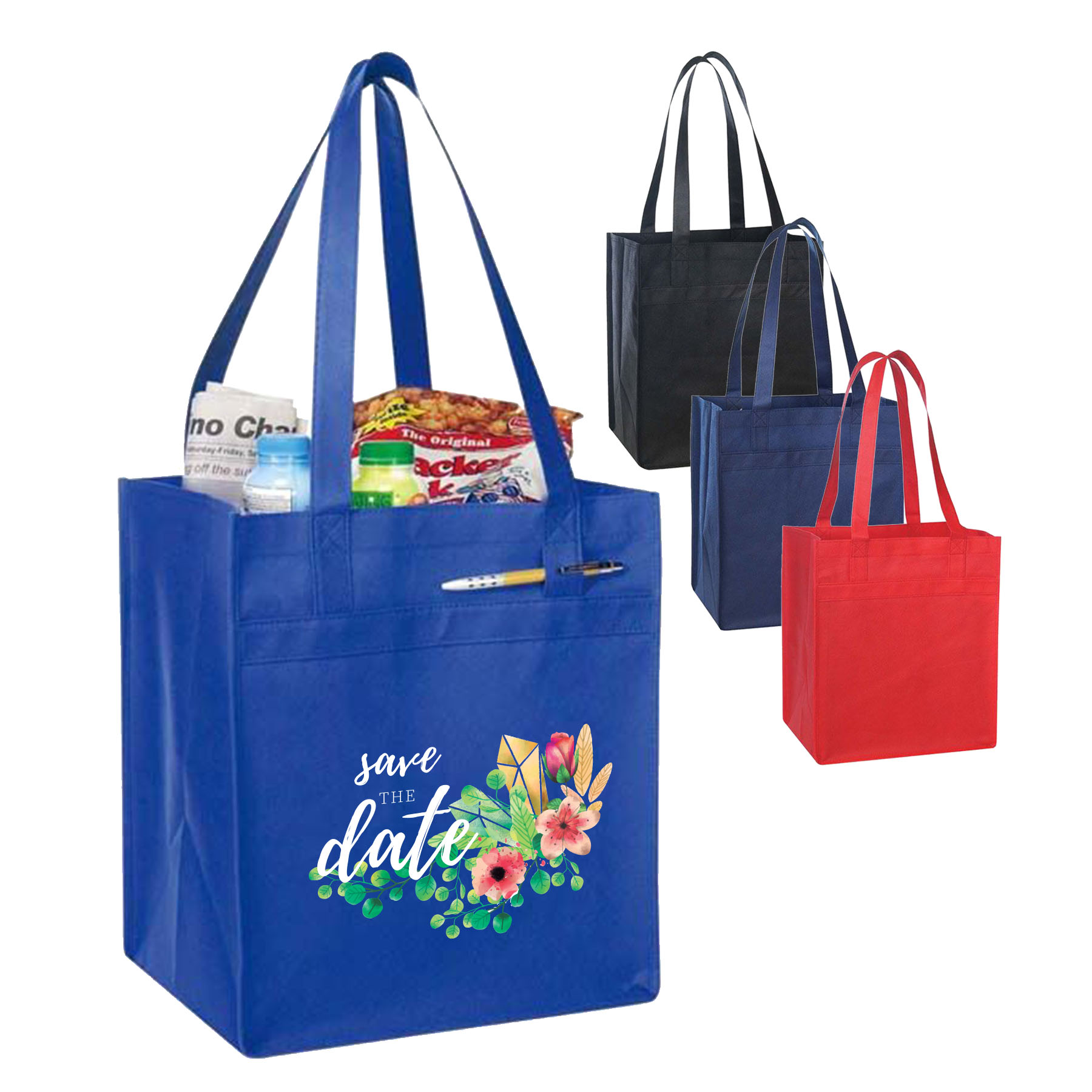 100gm Non Woven Tote with Fabric Covered Bottom 14