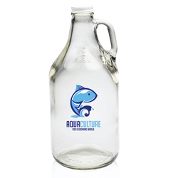 64 oz. Clear Glass Beer Growler (2 Color Imprint)