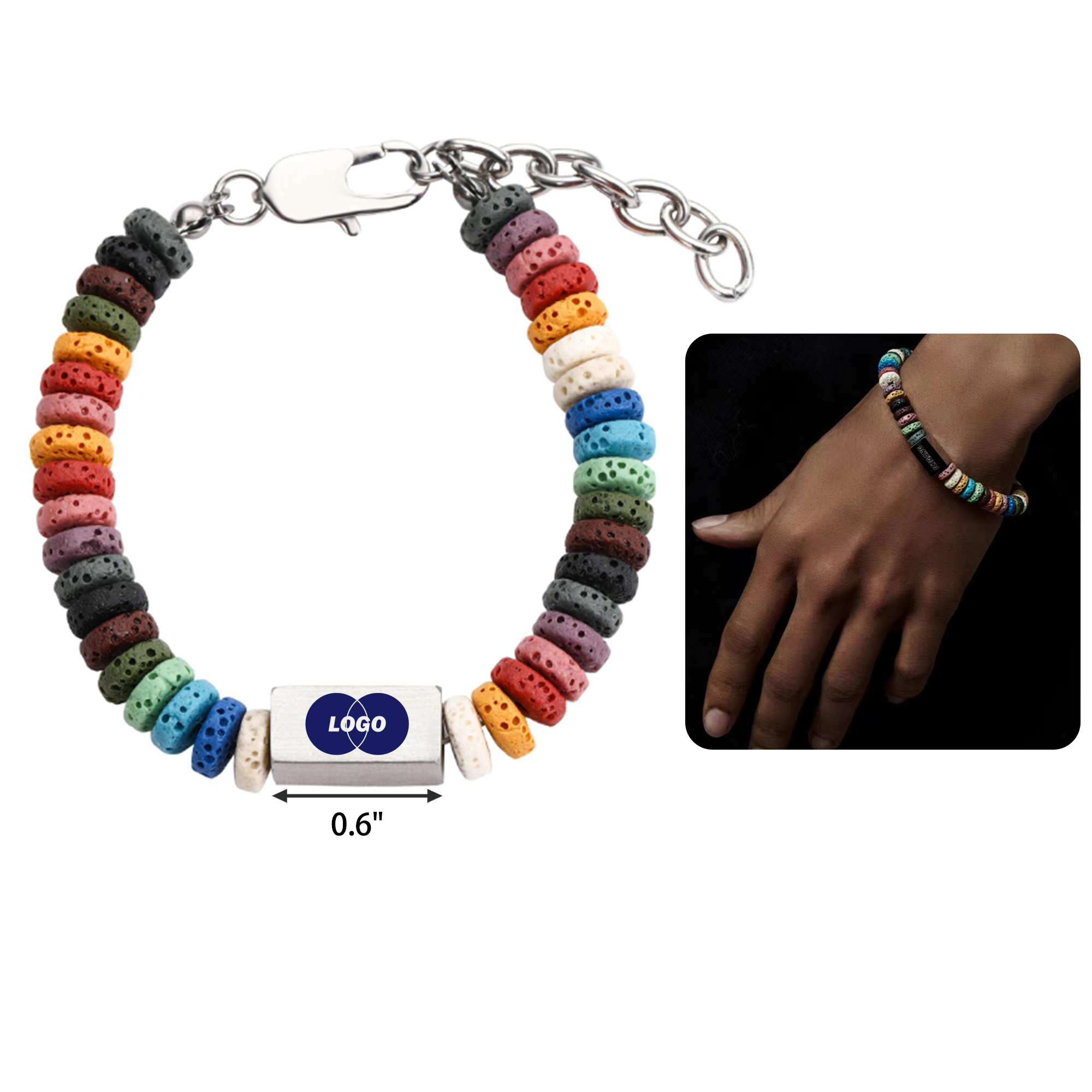 Vibrant Colorful Volcanic Stone Bracelet 5