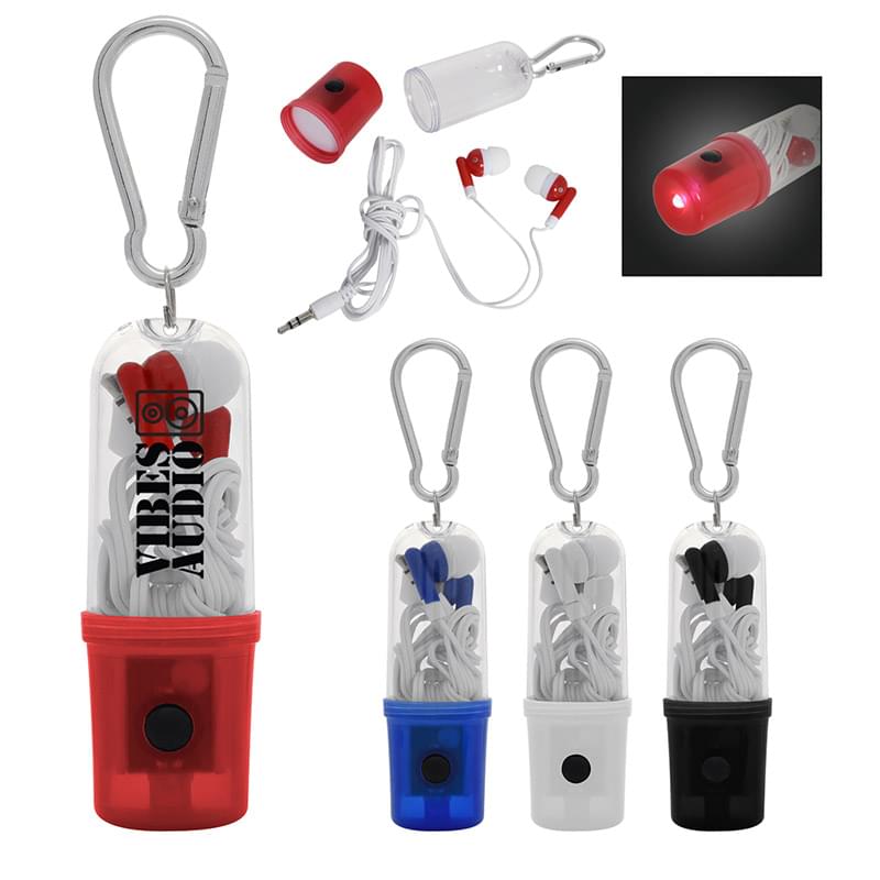 Compact Earbuds with LED Light