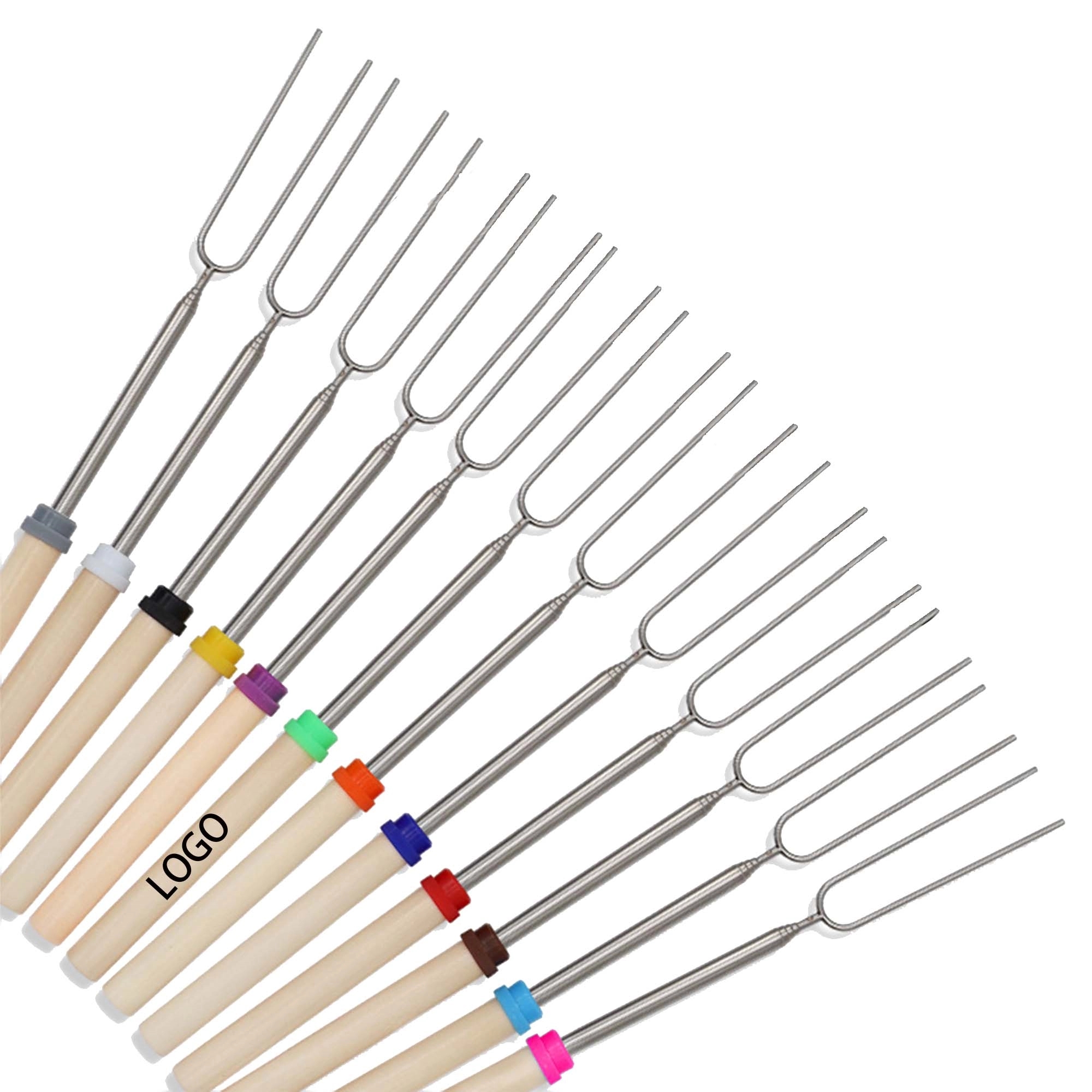 Outdoor Barbecue Retractable Stick Fork 12