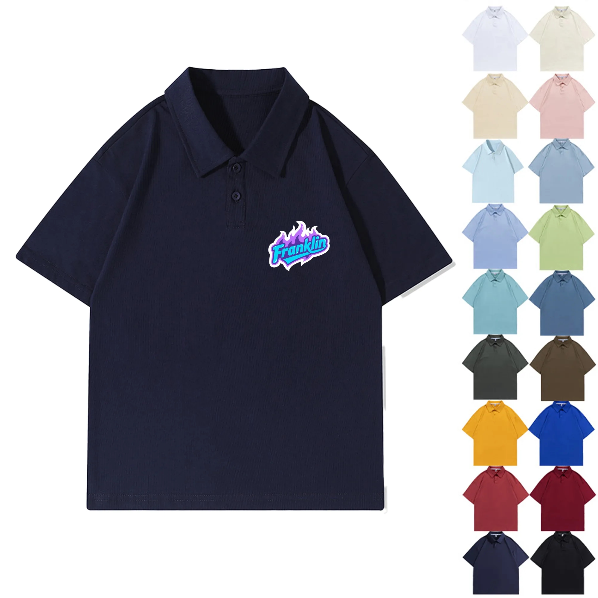 MOQ 10 Loose Fit Cotton Polo Shirt