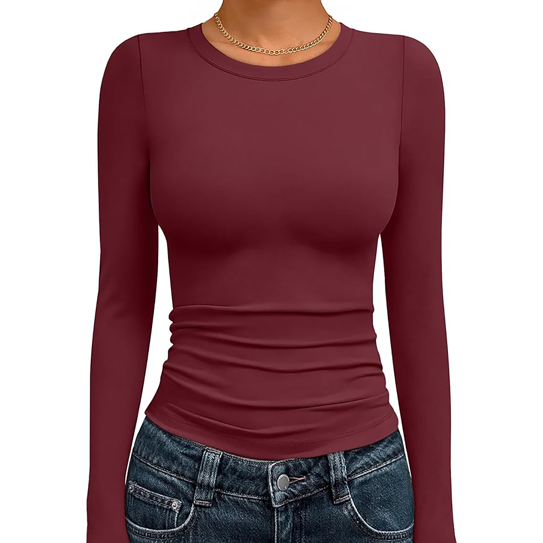 Women's Basic Round Neck Crop Top 76