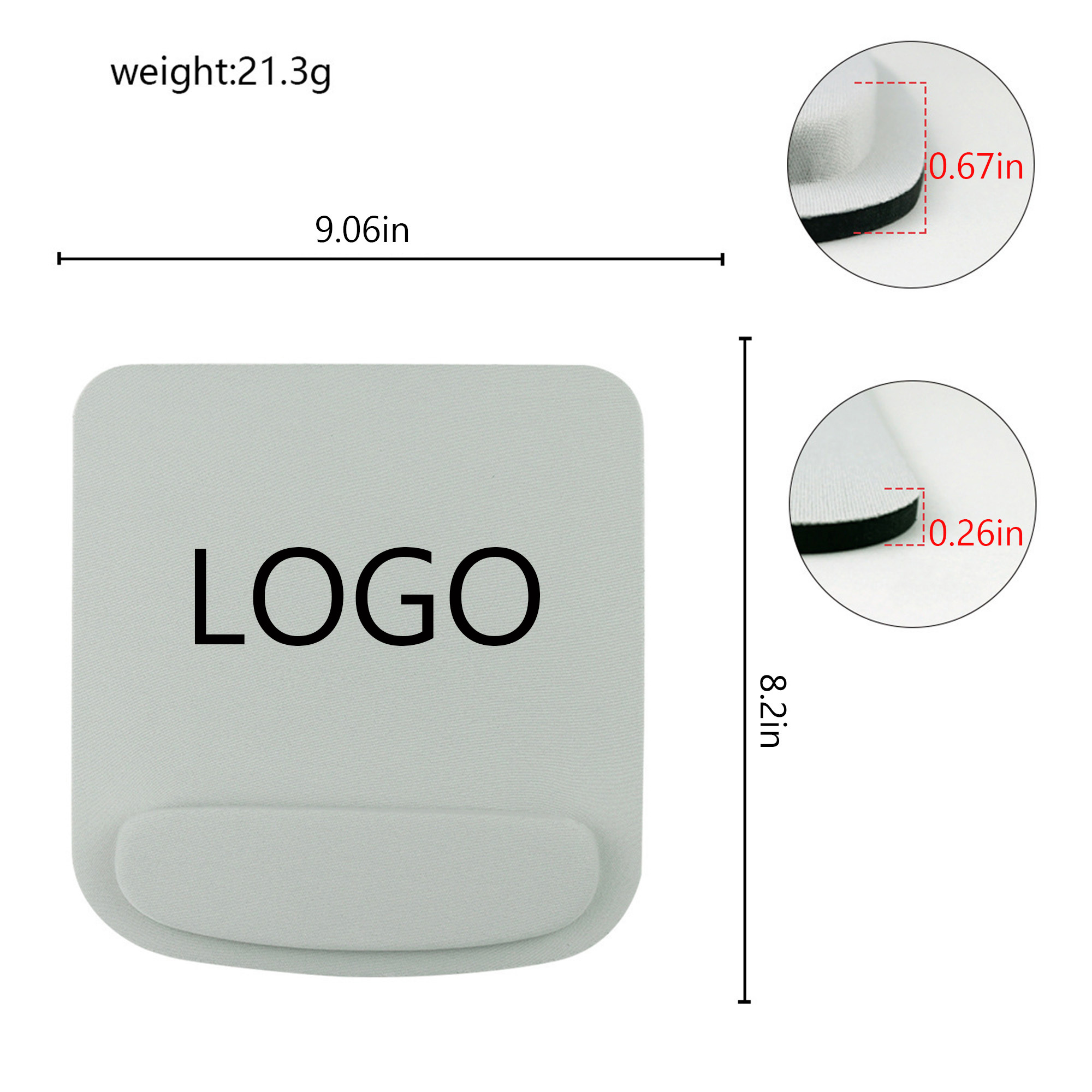 EVA Ergonomic Mouse Pad with Wrist Support 3