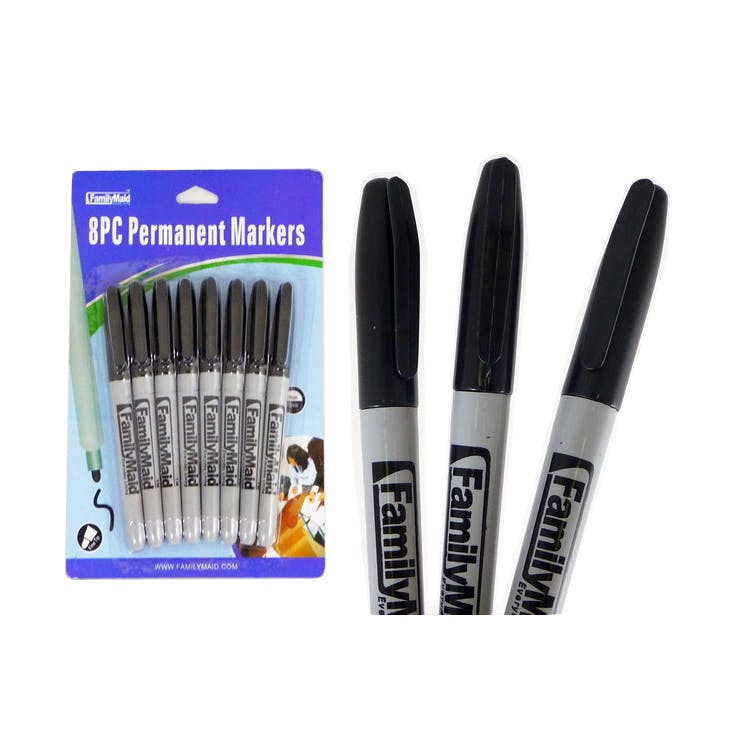 Permanent Markers - 8 Pack Black 3