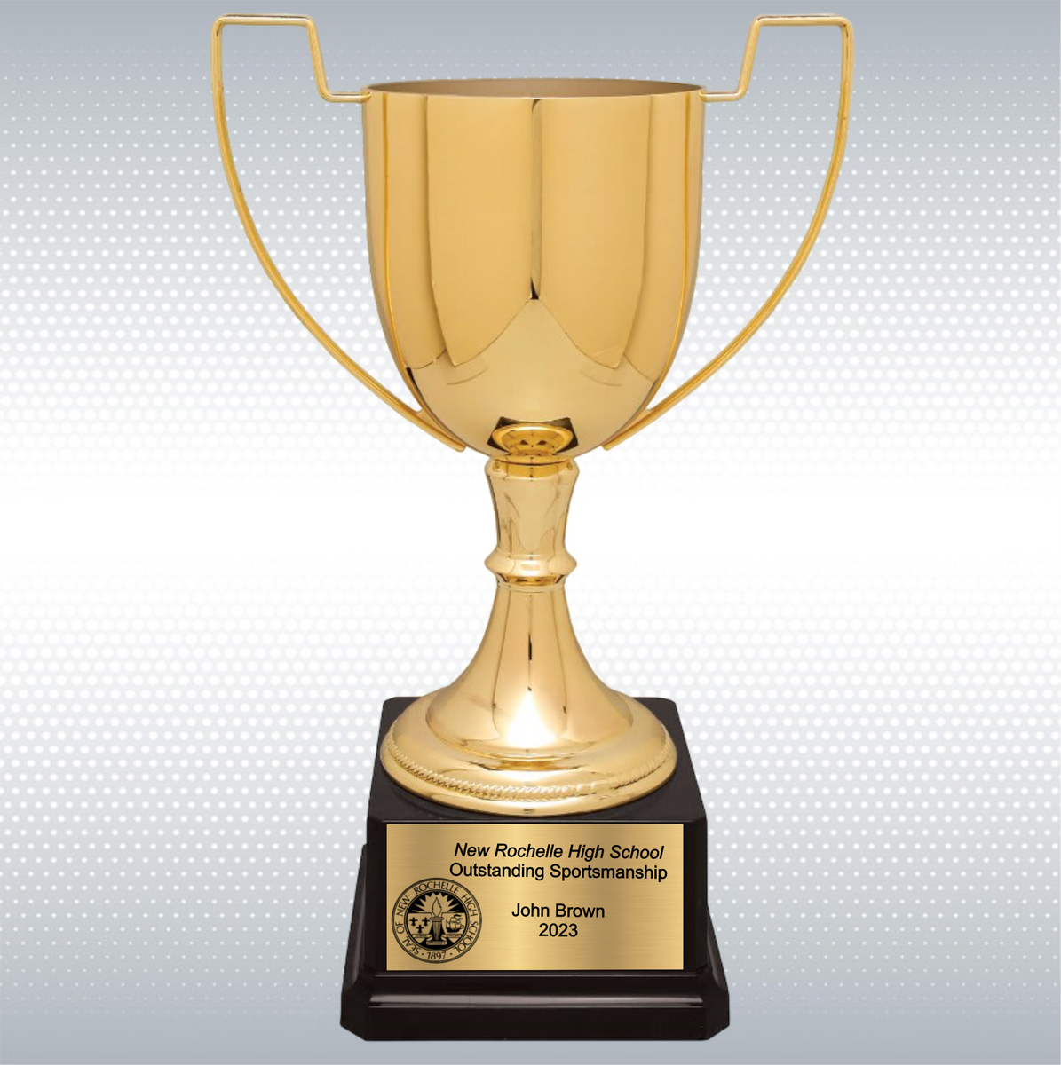 11 3/4" Completed Zinc Cup Trophy on Plastic Base 12