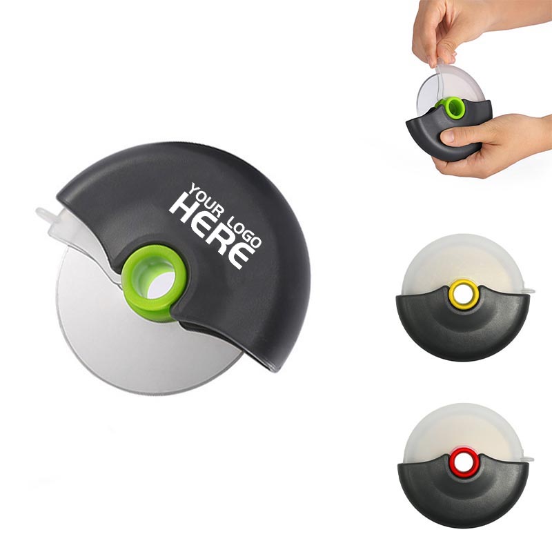 Round Roller Pizza Knife With Cover