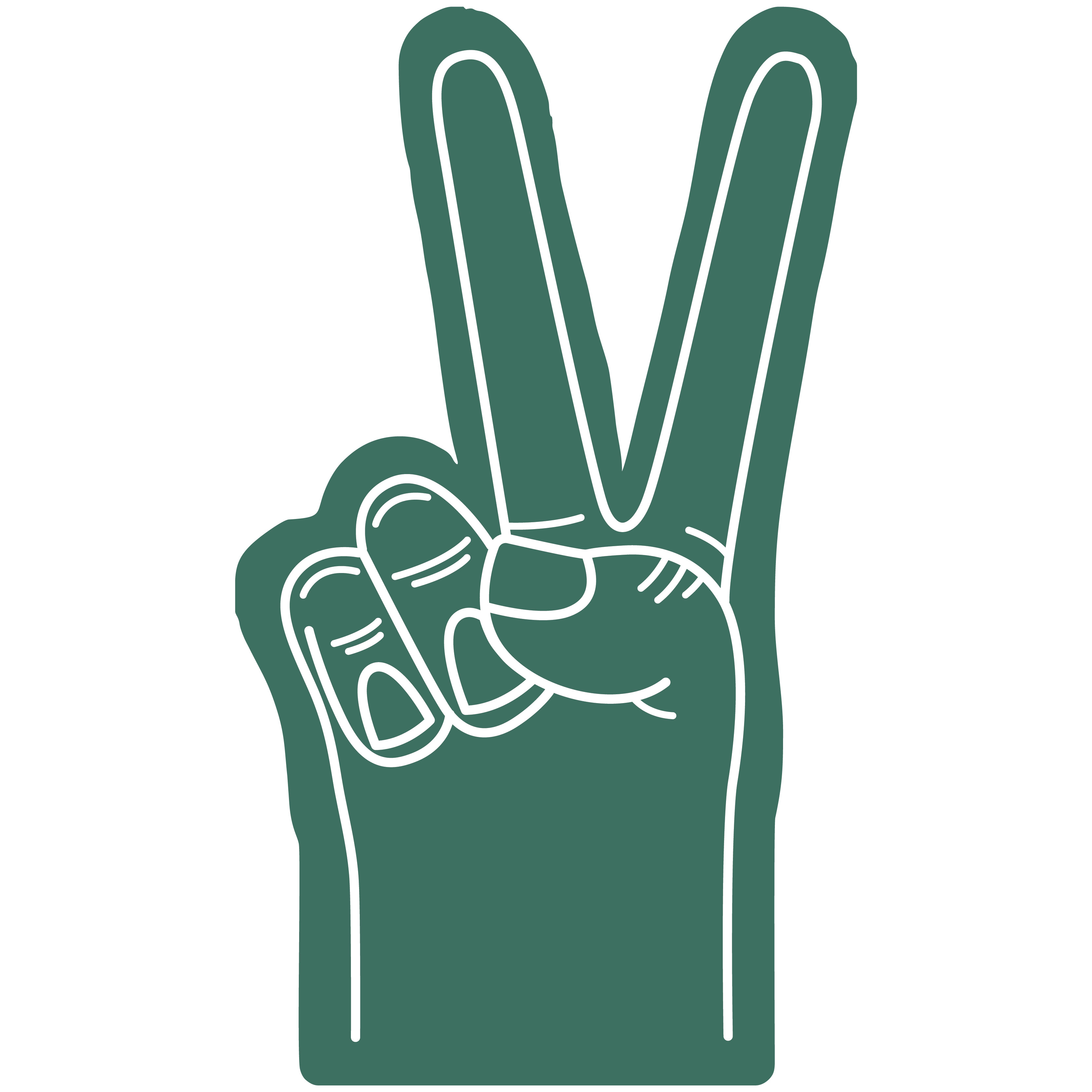 6.5" Peace/Victory Hand 75