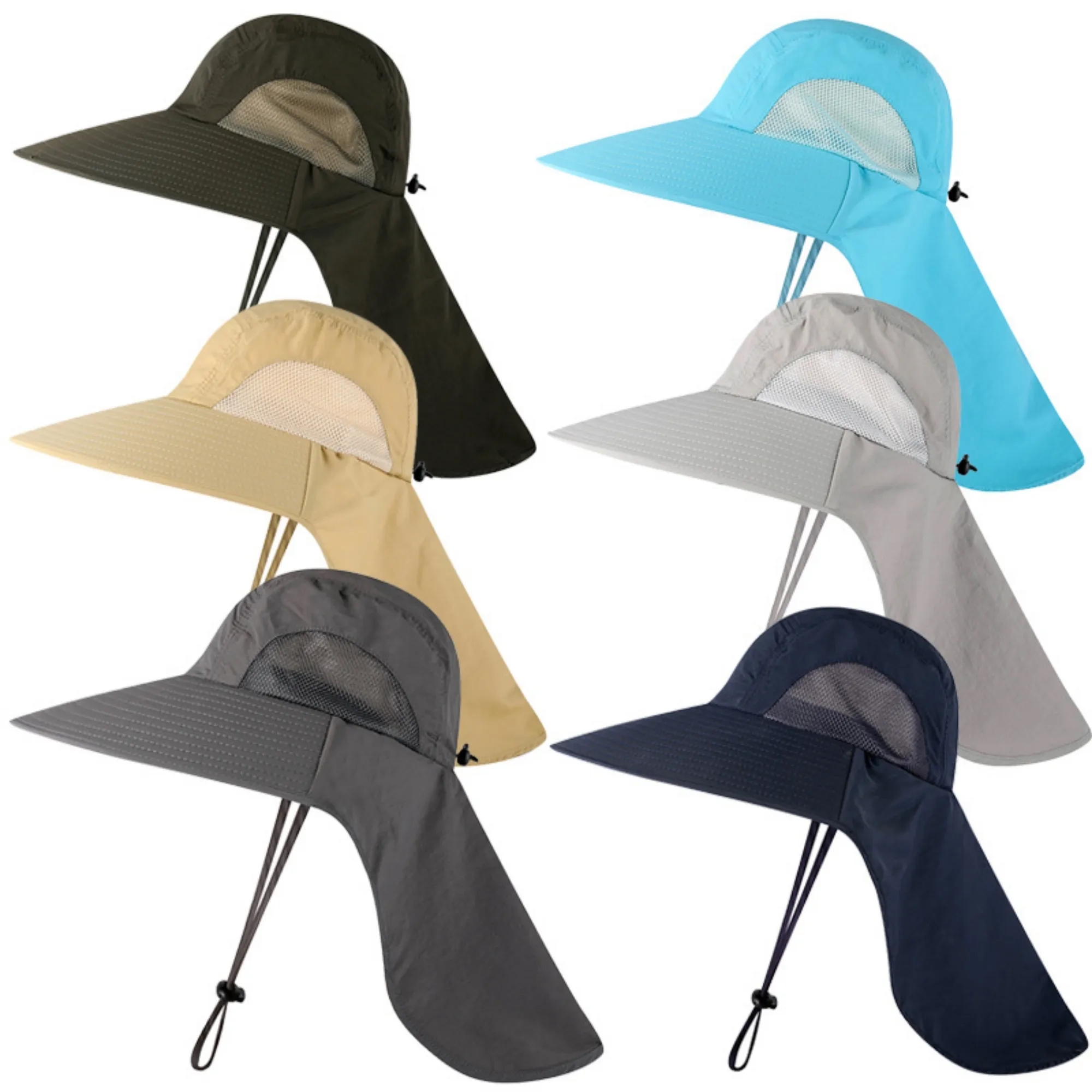 Quick Dry Wide Brim Fishing Sun Shawl Outdoors Cap 11