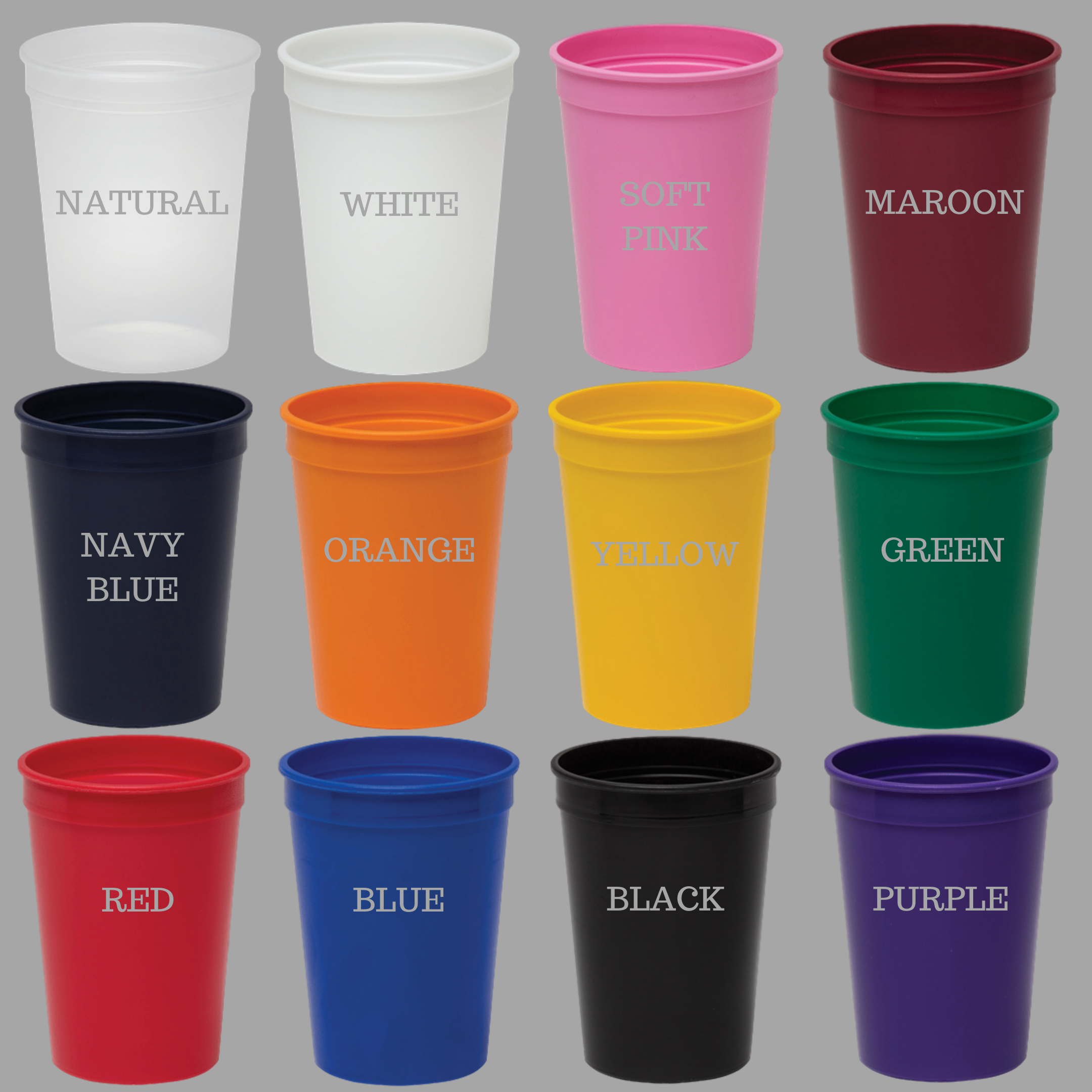 12 oz. Smooth Plastic Stadium Cup 28