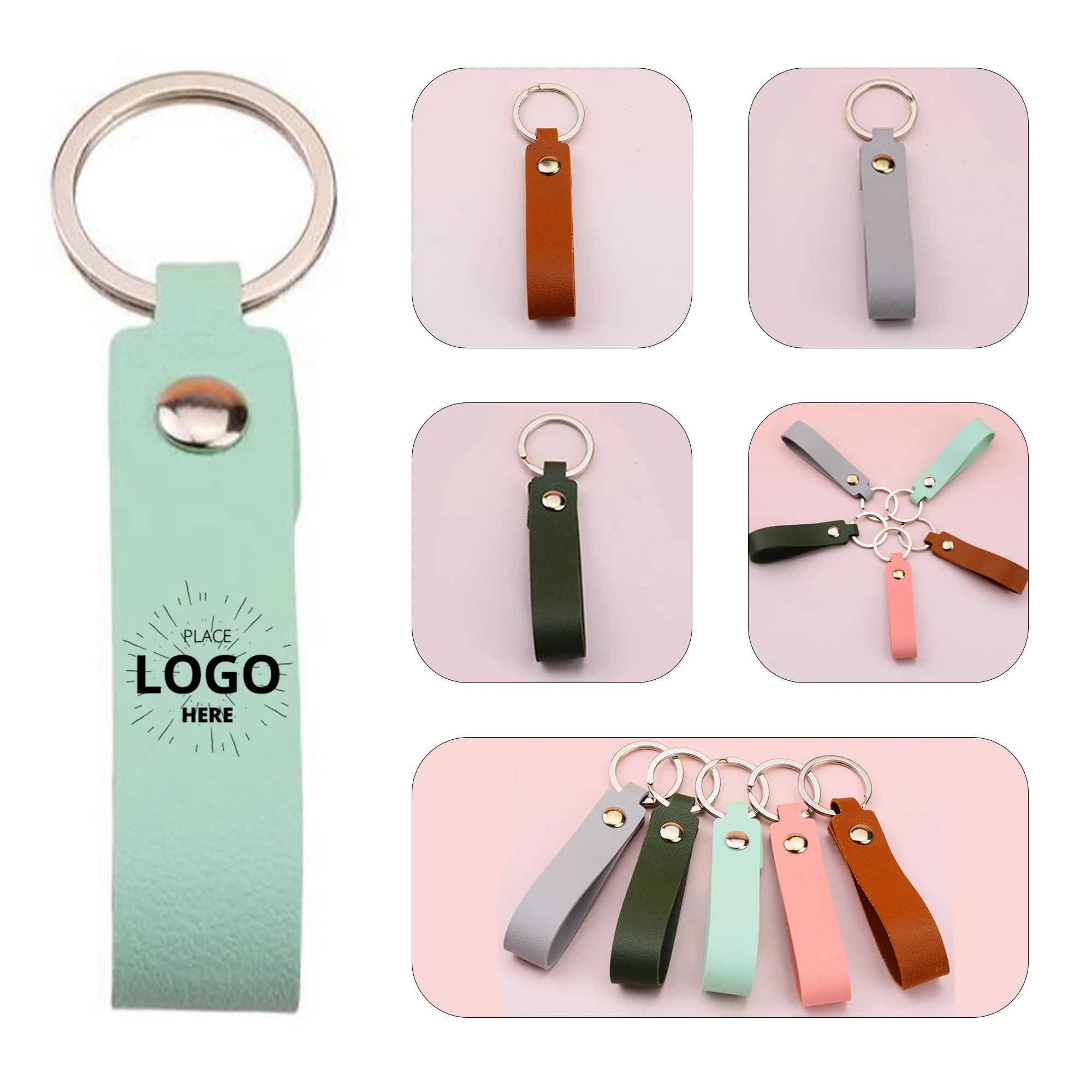 Strip Shaped Leather Keychain