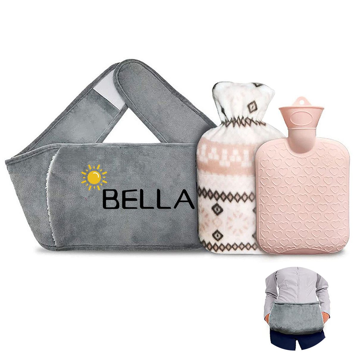 Rubber Hot Water Bag With Soft Waist Cover - IPBC502D