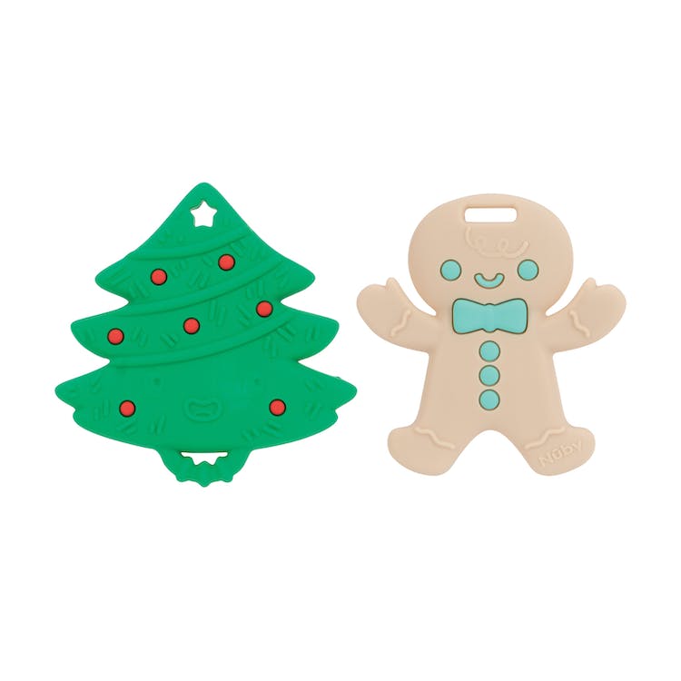 Nuby Christmas Tree & Gingerbread Man Teethers - 3M+ 2 Pack 3