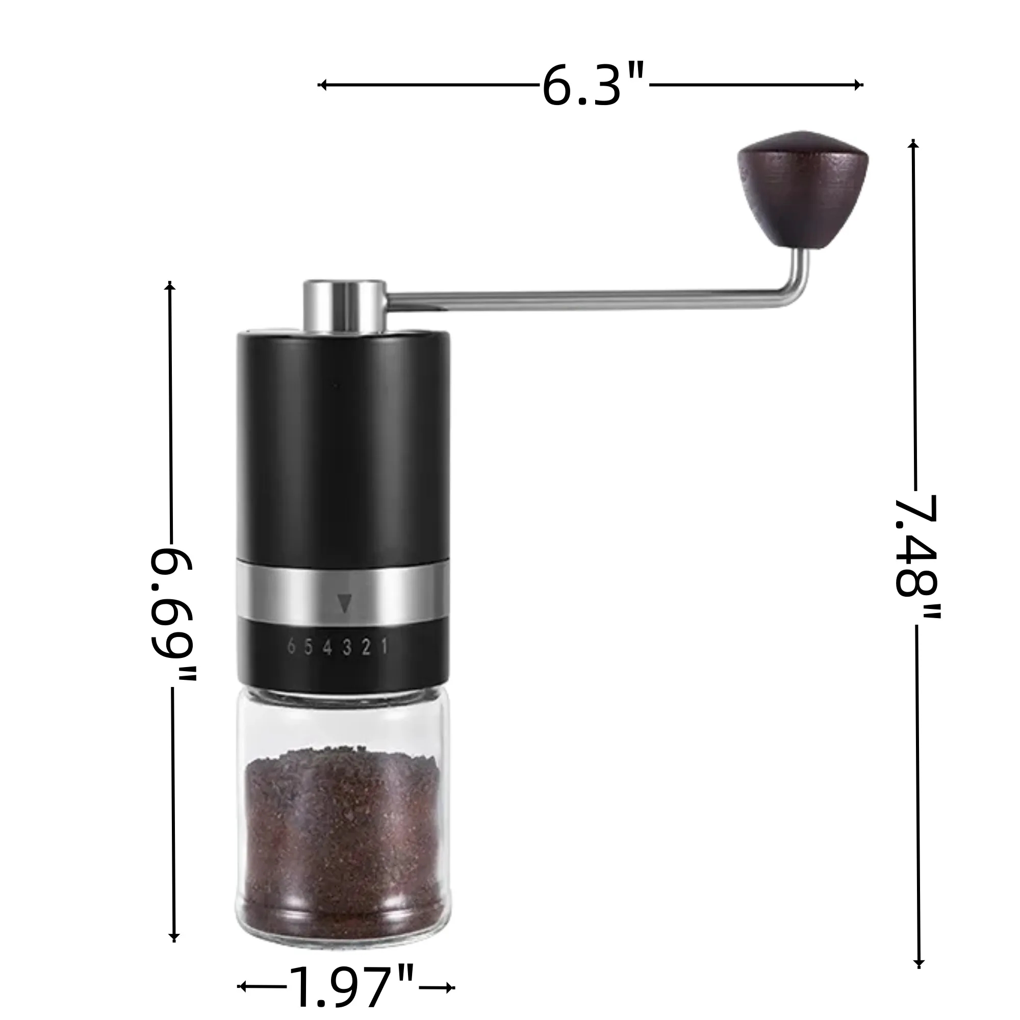 MOQ10PCS French Press Coffee Hand Grinder Adjustable Setting 9