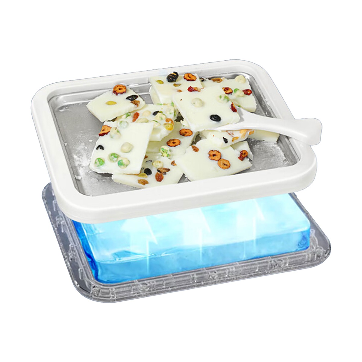 304 Stainless Steel Ice - Frying Tray with Scrapers 5