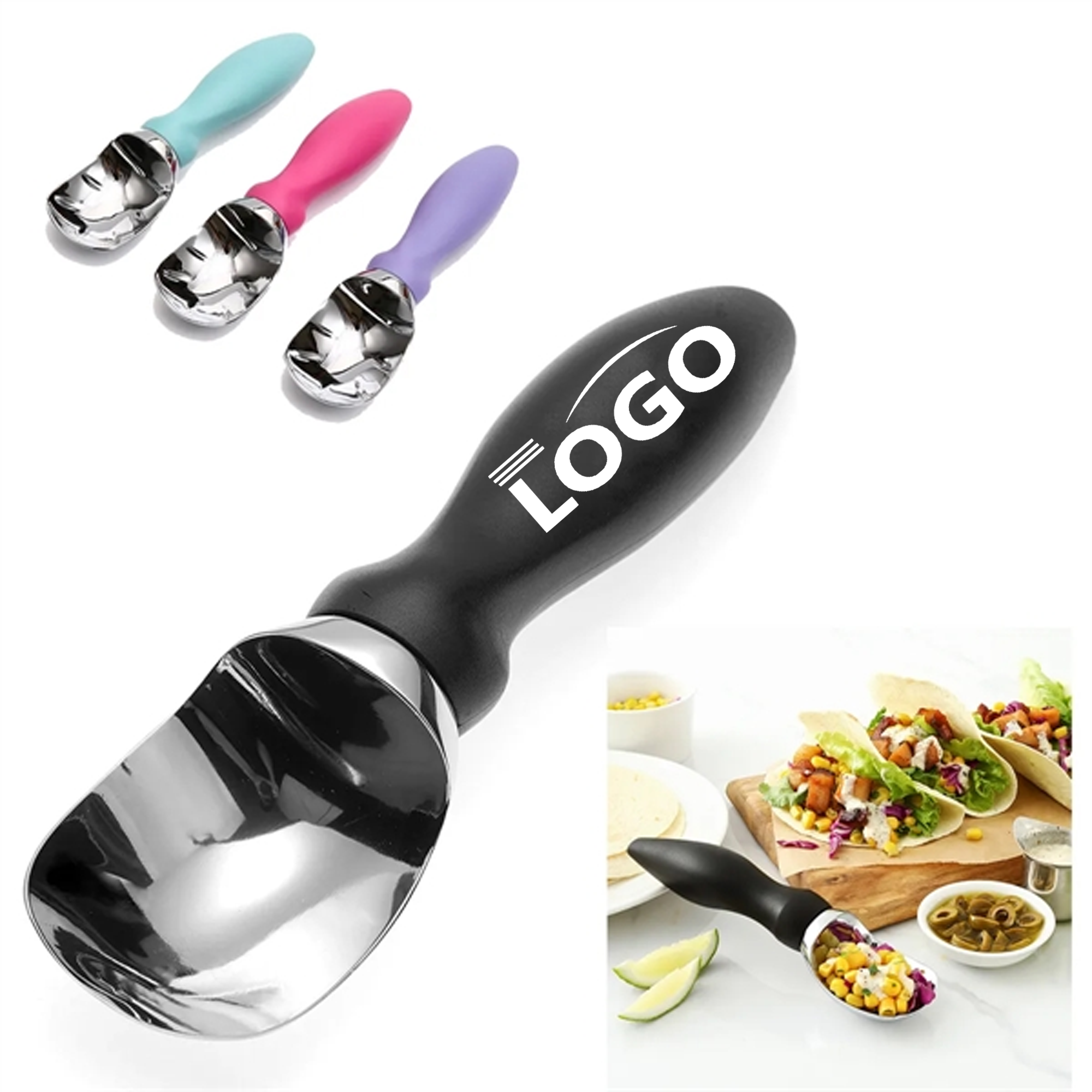Custom Logo Dual-Purpose Ice Cream Scoop & Bottle Opener 7