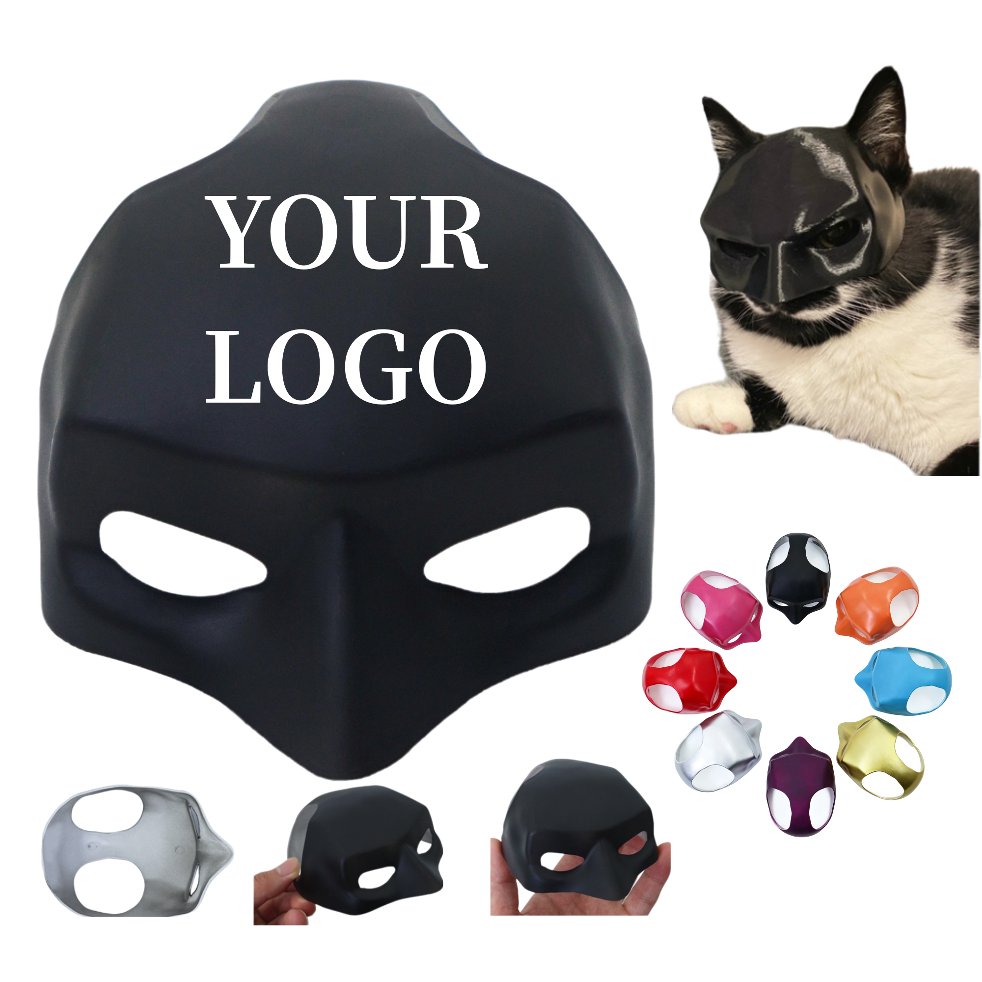 Plastic Cat Mask Bat Style Party 2