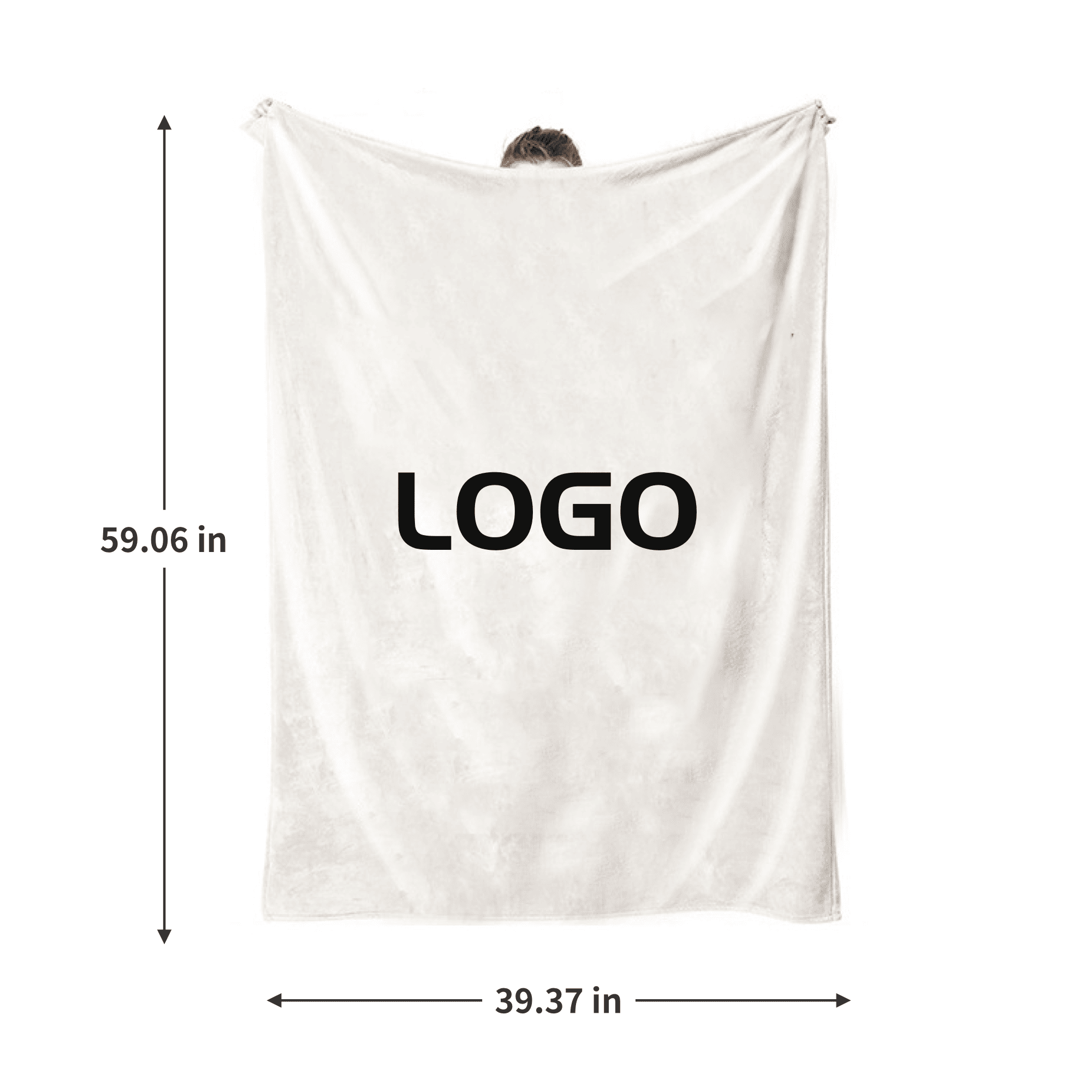 Custom Logo Double-Sided Flannel Throw Blanket 5