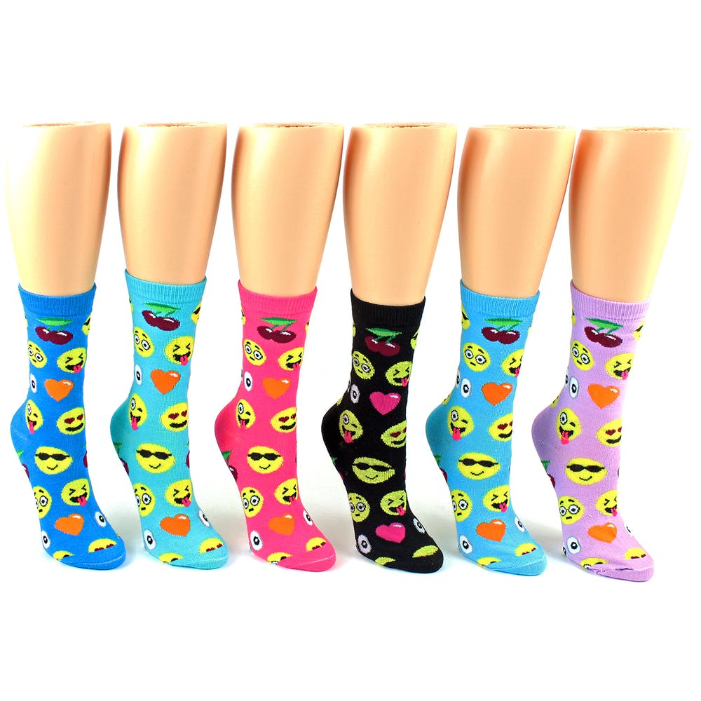 Women's Crew Socks - Emoji Print Size 9-11 3