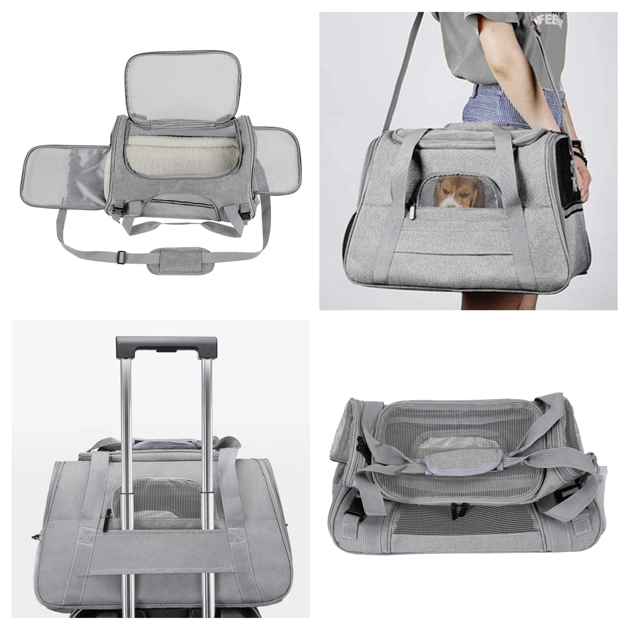 Pet Travel Carrier Bag With Plush Cushion 5