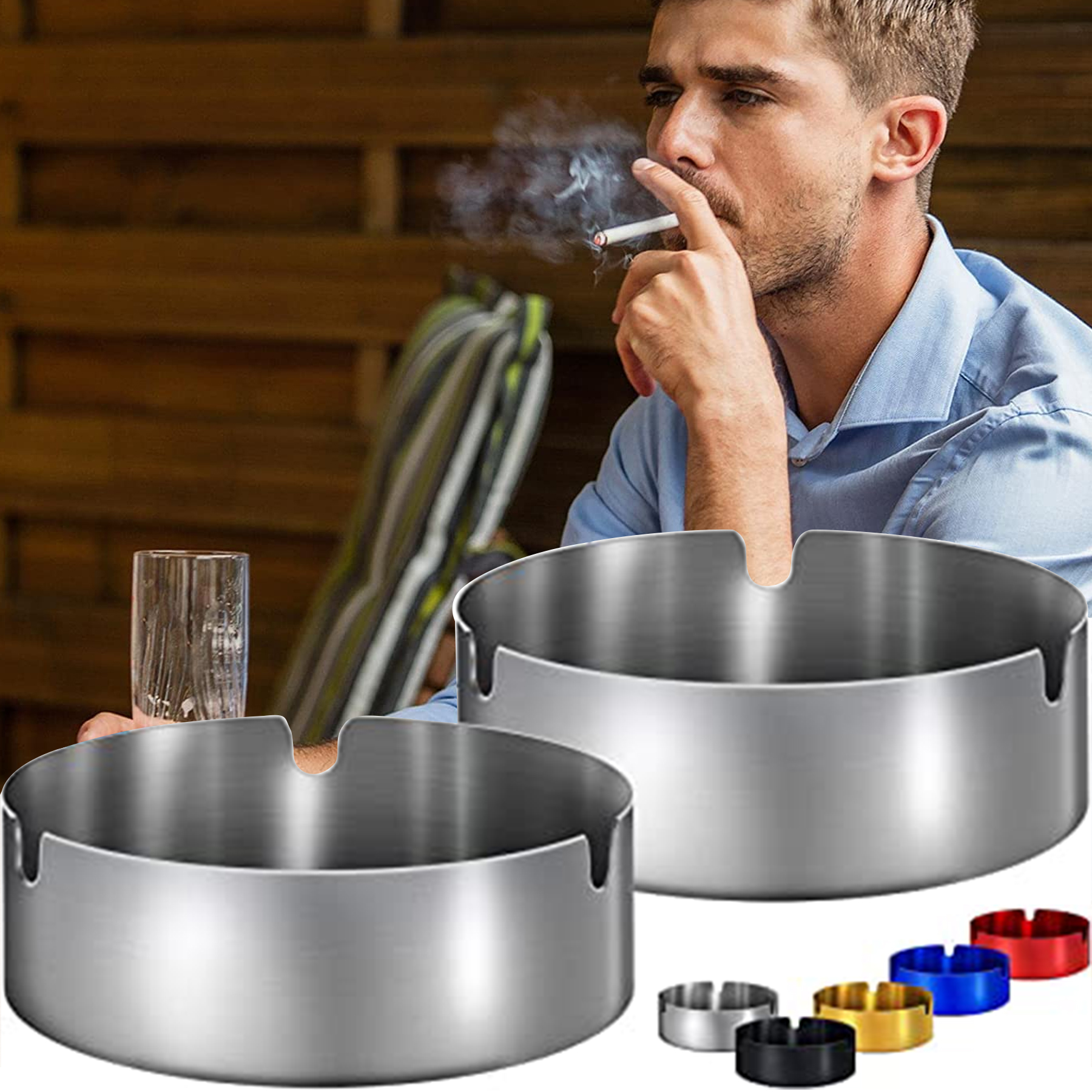 Round Stainless Steel Ashtray 5
