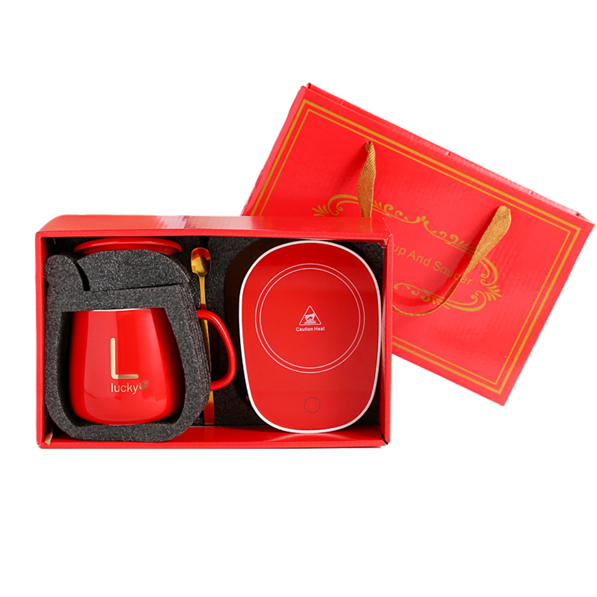 MOQ10 Heated Mug Mat And Cup Set 10