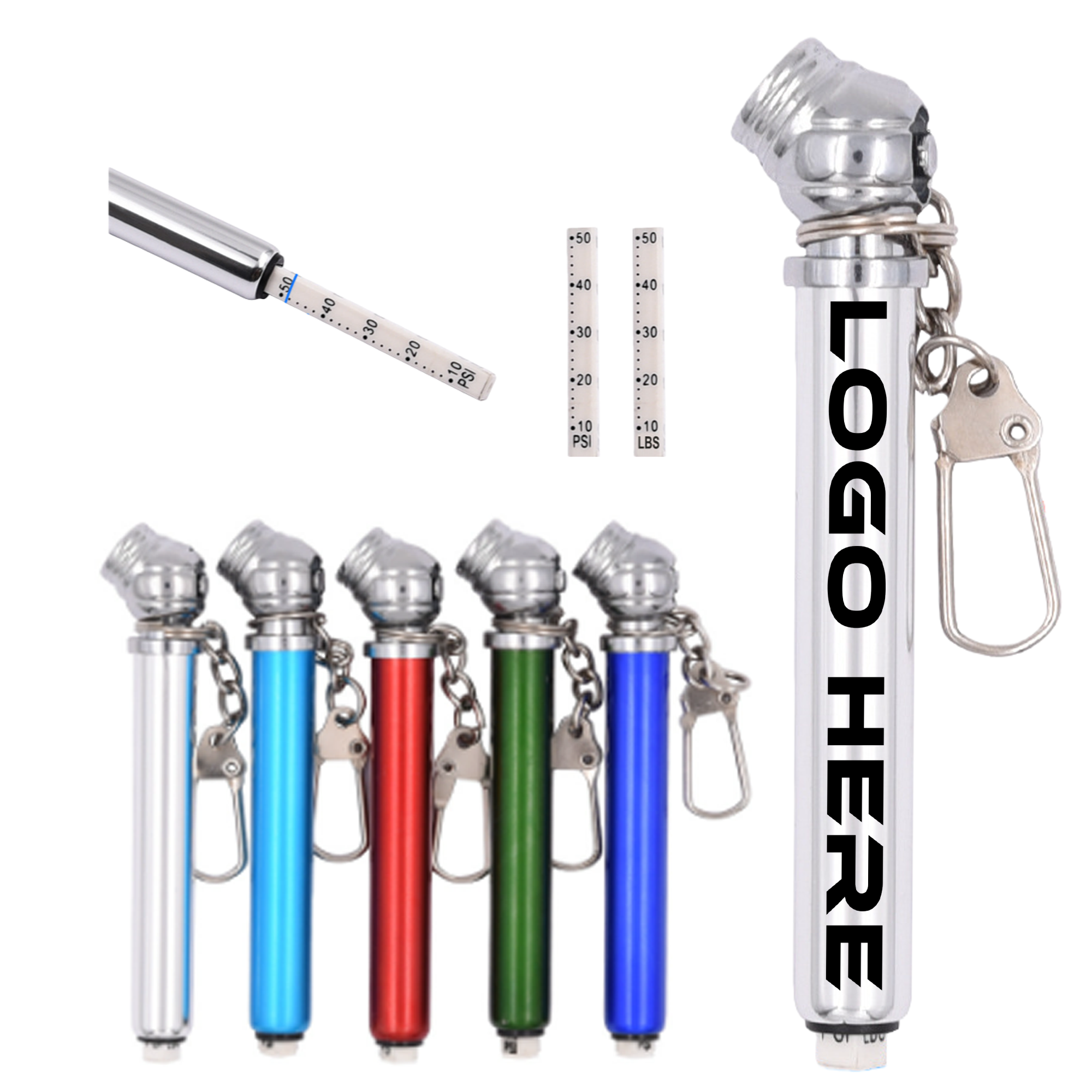 Tire Pressure Measuring Pen Keychain