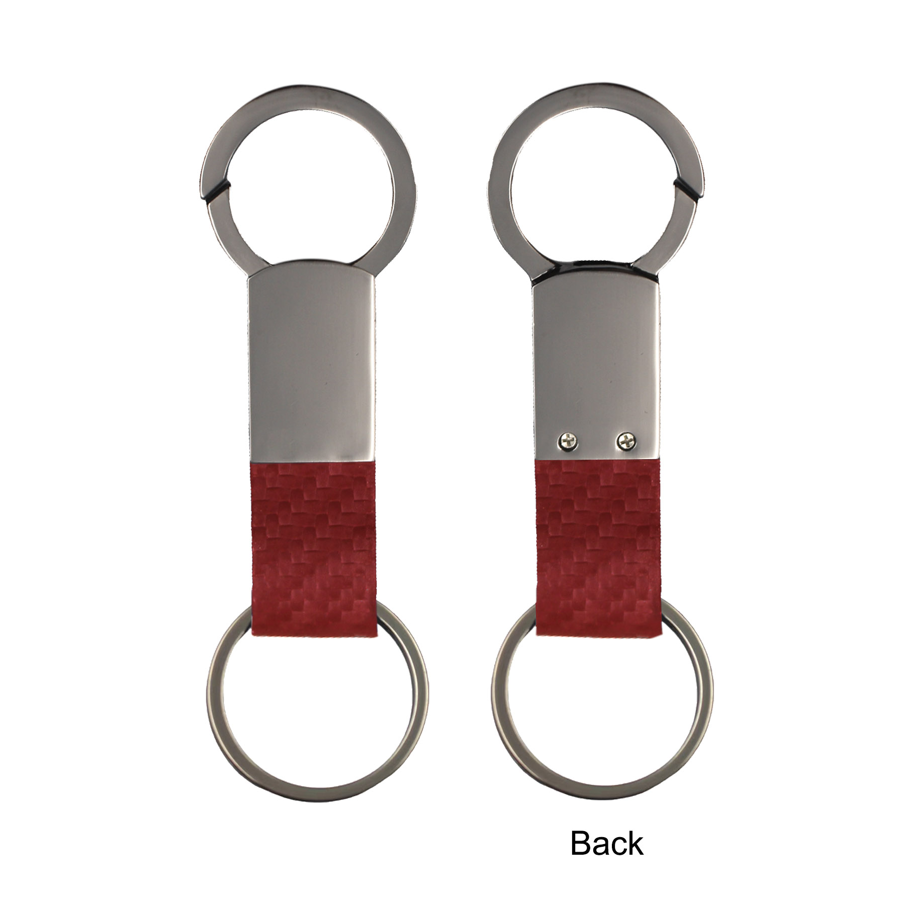 Gunmetal Faux Leather Clip-On Key Chain 12