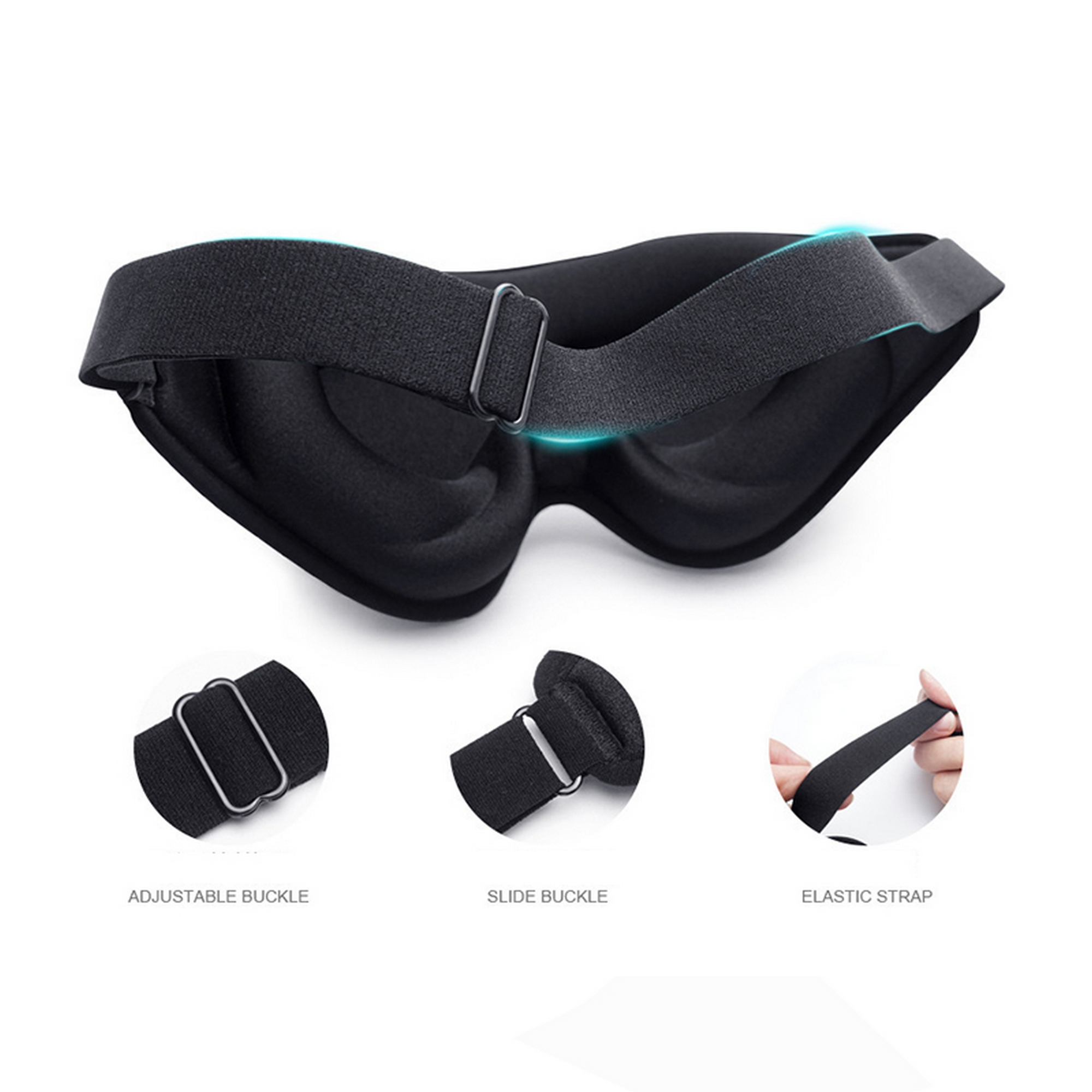 Three-Dimensional Blackout Elastic Sleep Mask 12