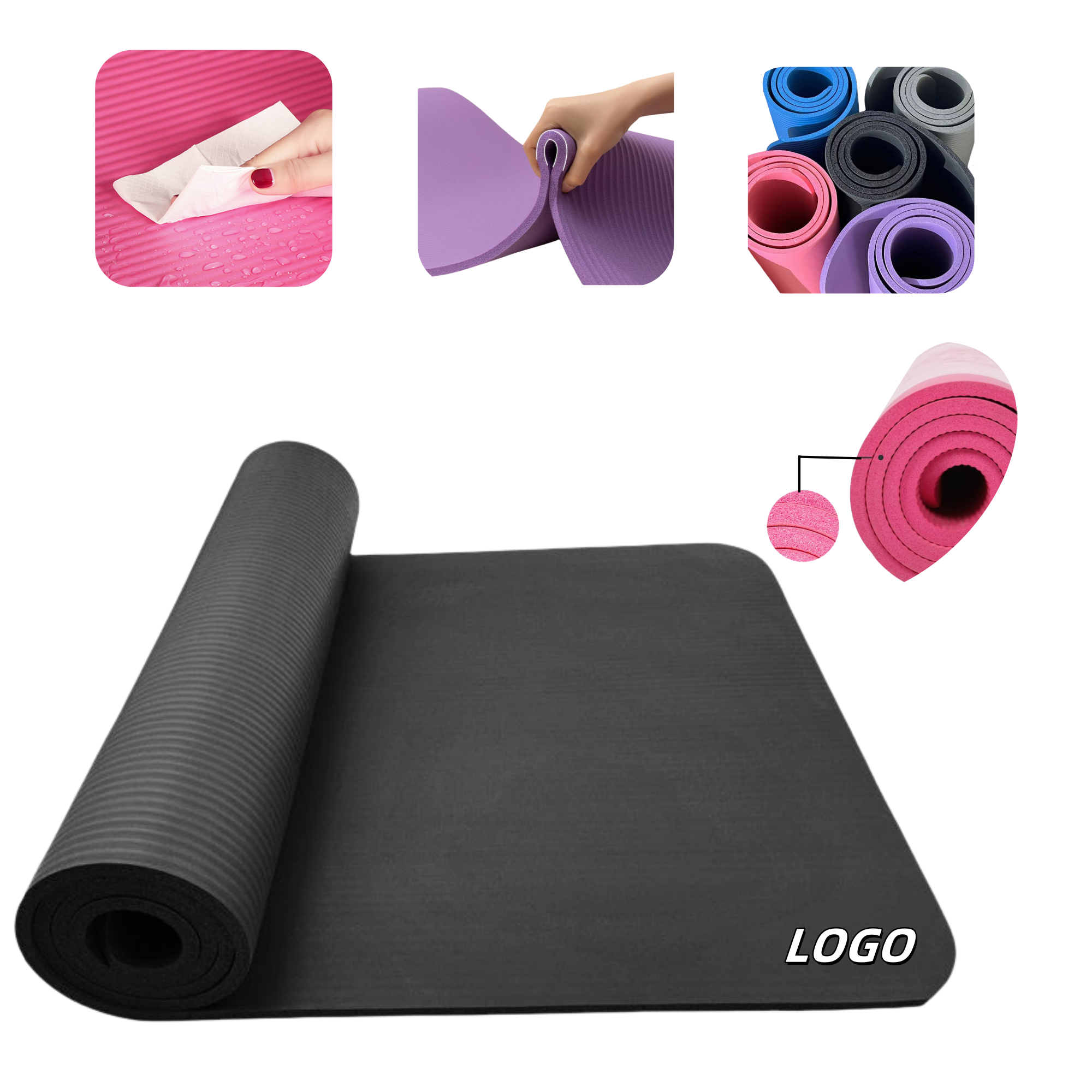 NBR Expanded Thick Yoga Mat for Fitness Exercises 3