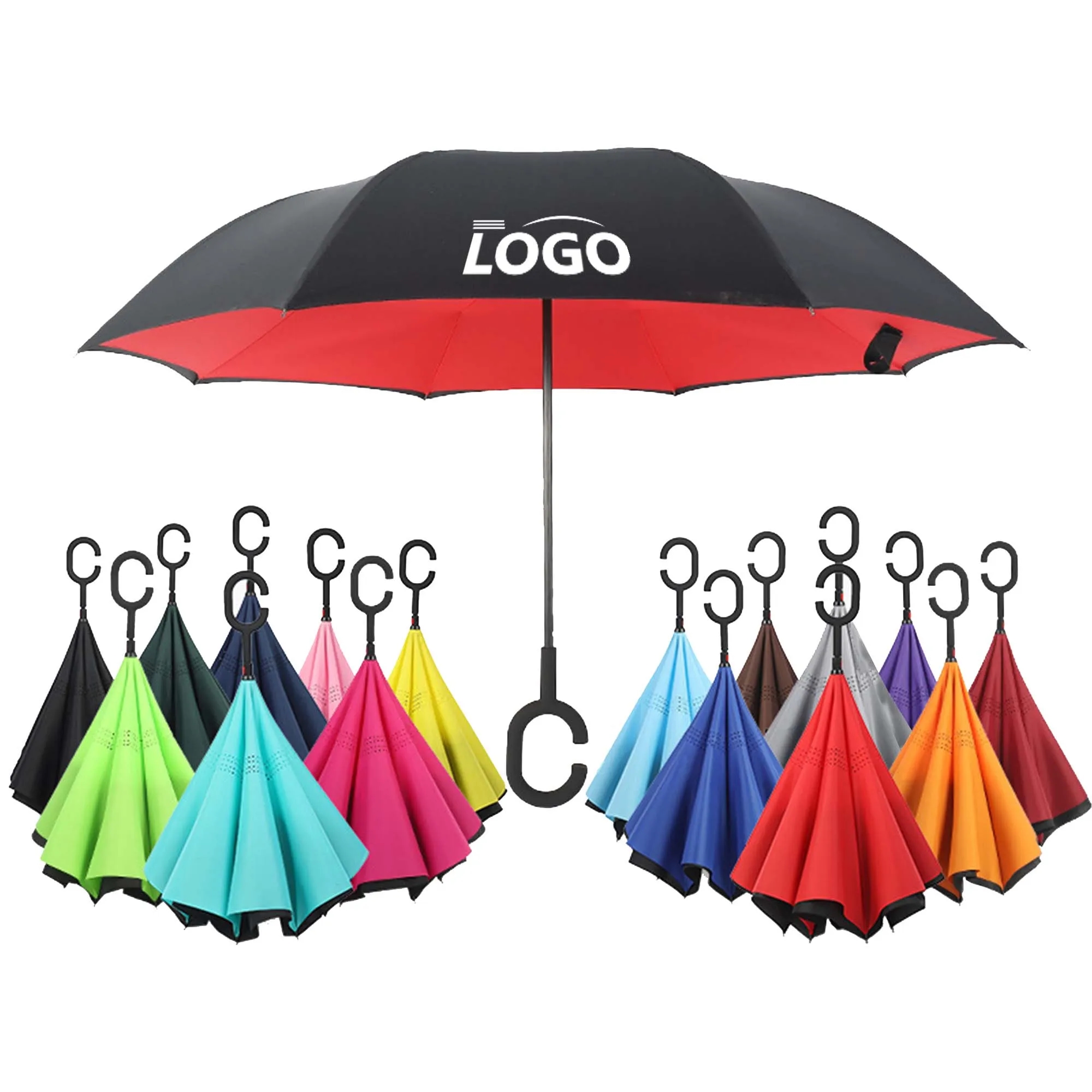 C Shape Handle Double Layer Inverted Umbrella