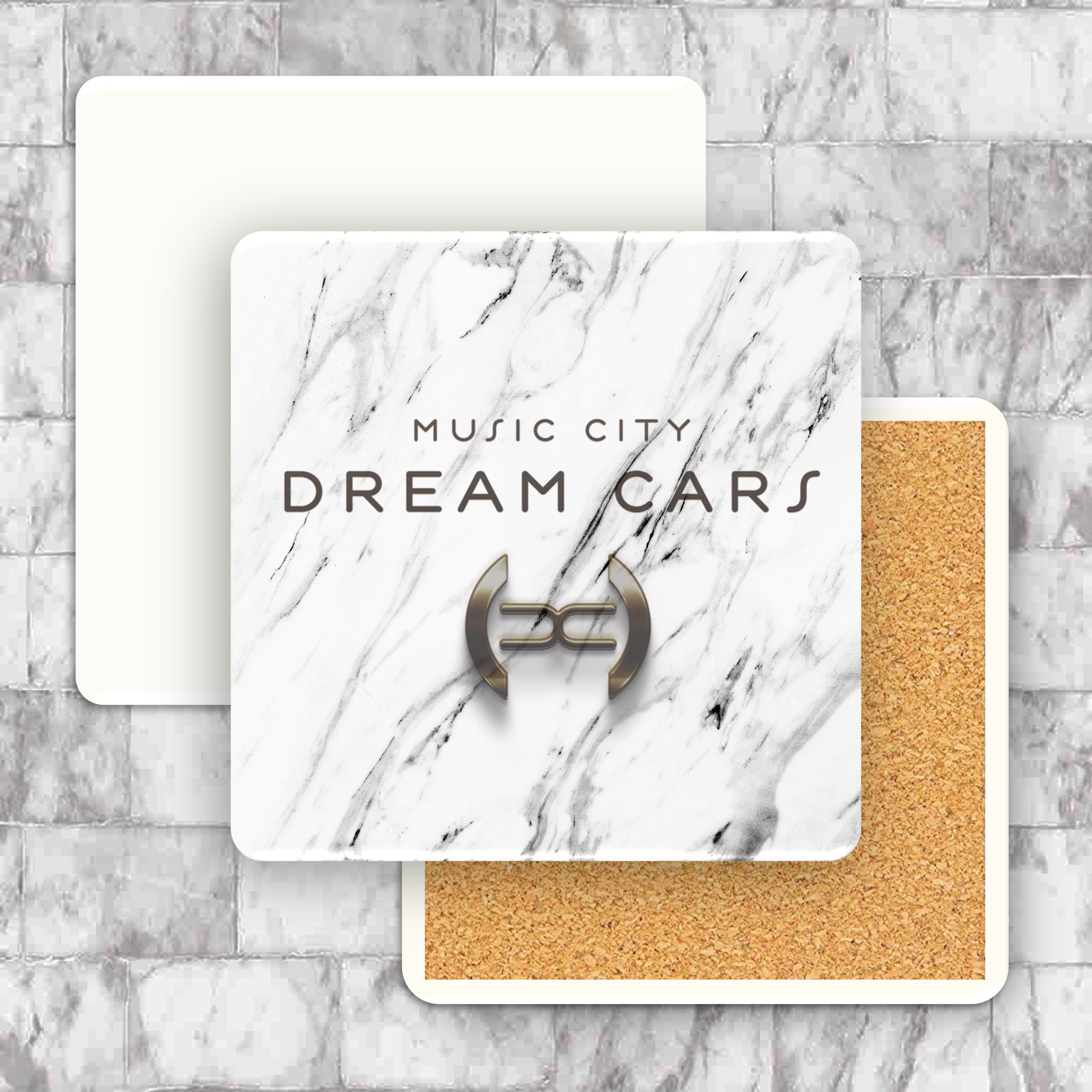 Faux Marble Printed Square Coaster
