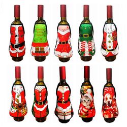 Christmas Apron Wine Bottle Cover Set
