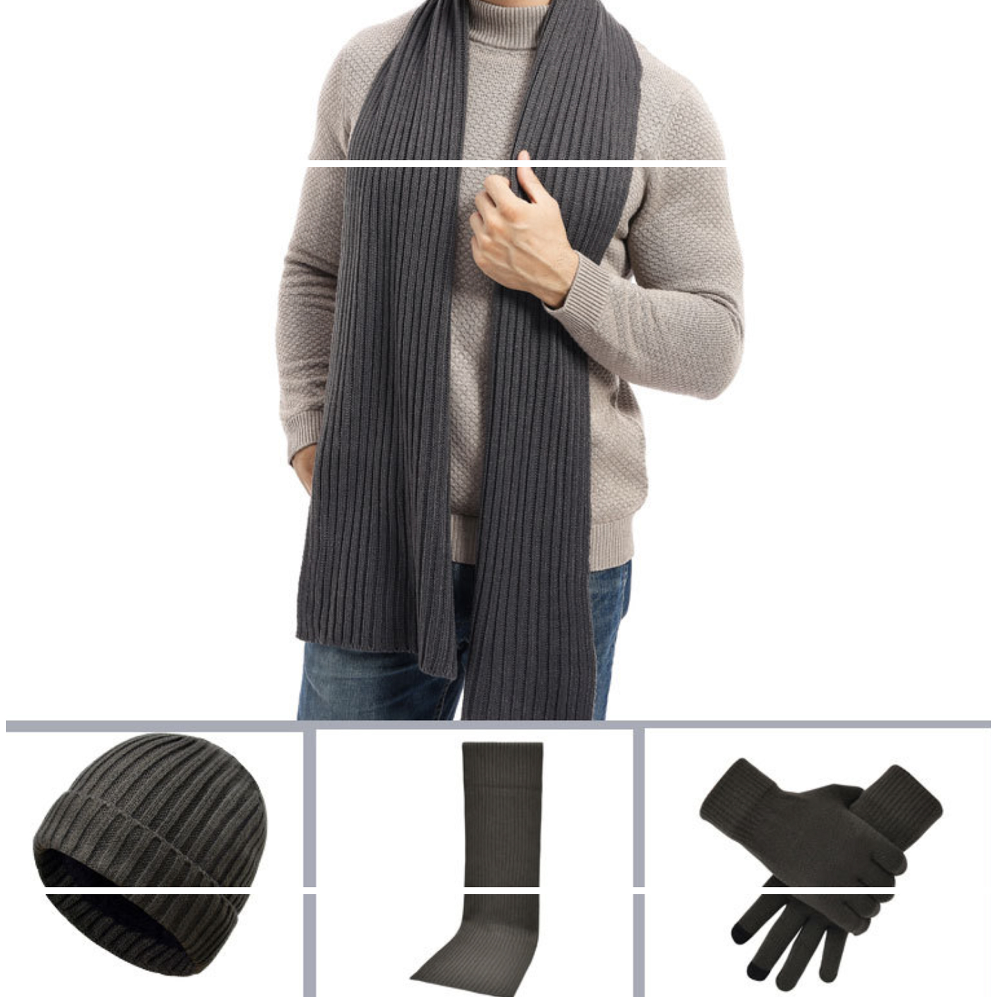 3-in-1 Gift Set: Hat, Scarf, and Touchscreen Gloves 15
