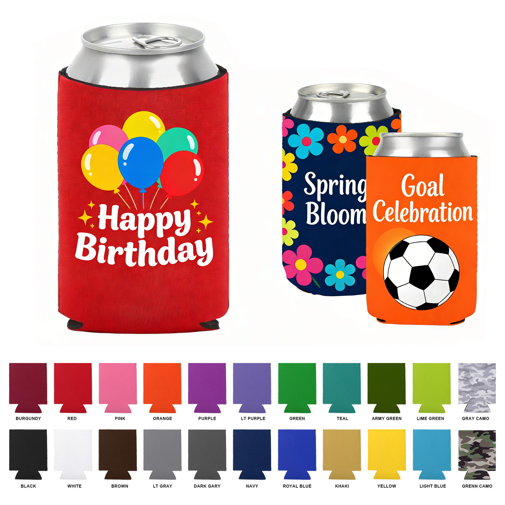 Camouflage Neoprene Can Cooler Full Color