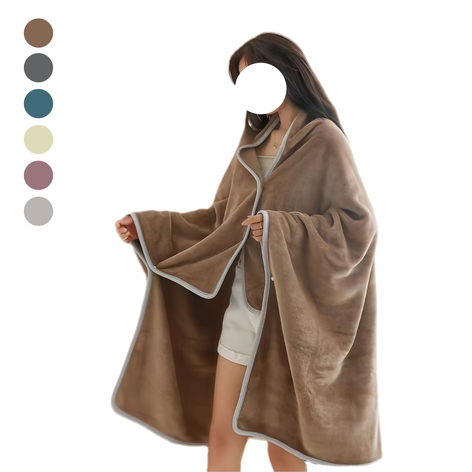Wearable Hooded Blanket Poncho For Adult MOQ20 8